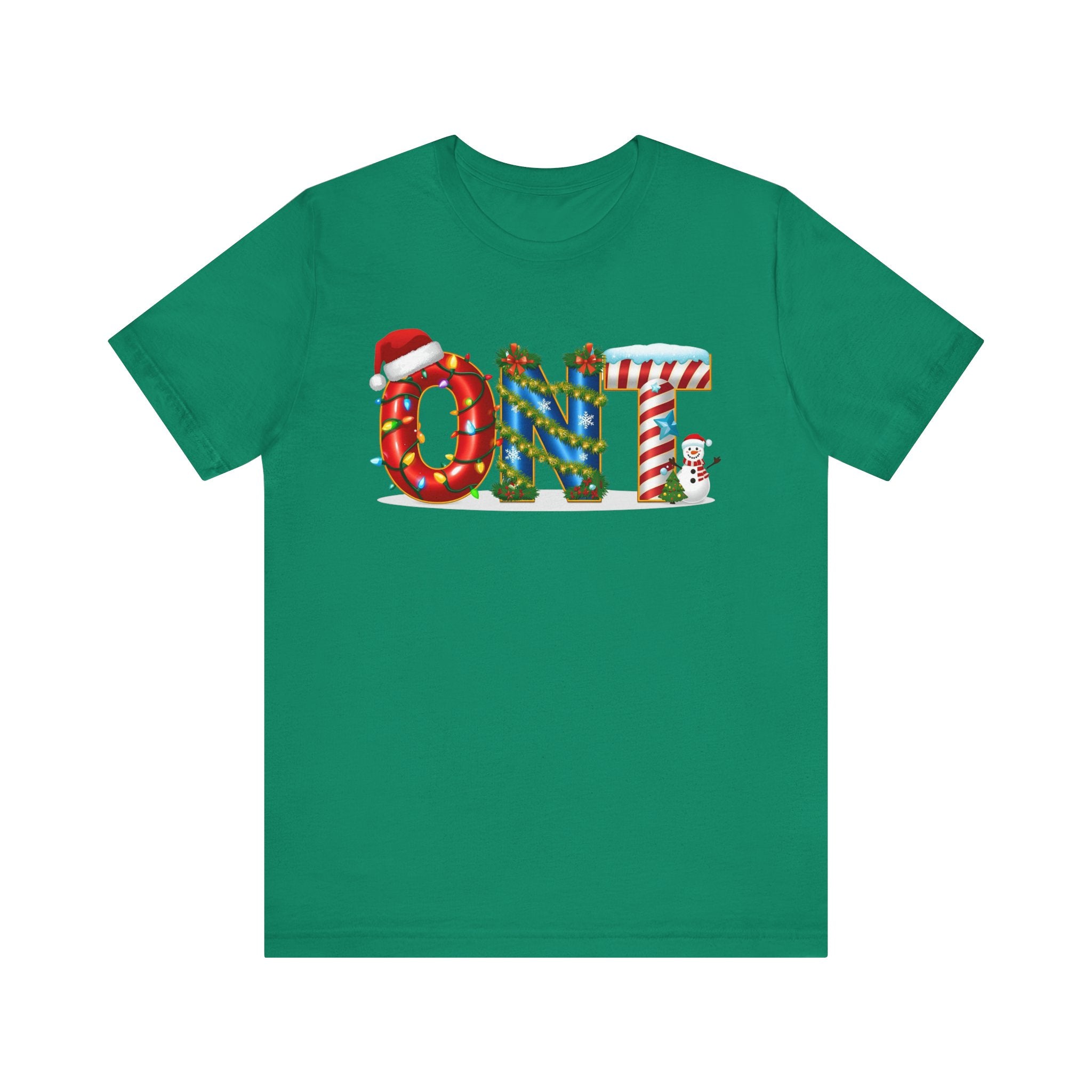 ONT Christmas Shirt – Festive Letter Art Tee | Christmas Gift | Bella Canvas 3001