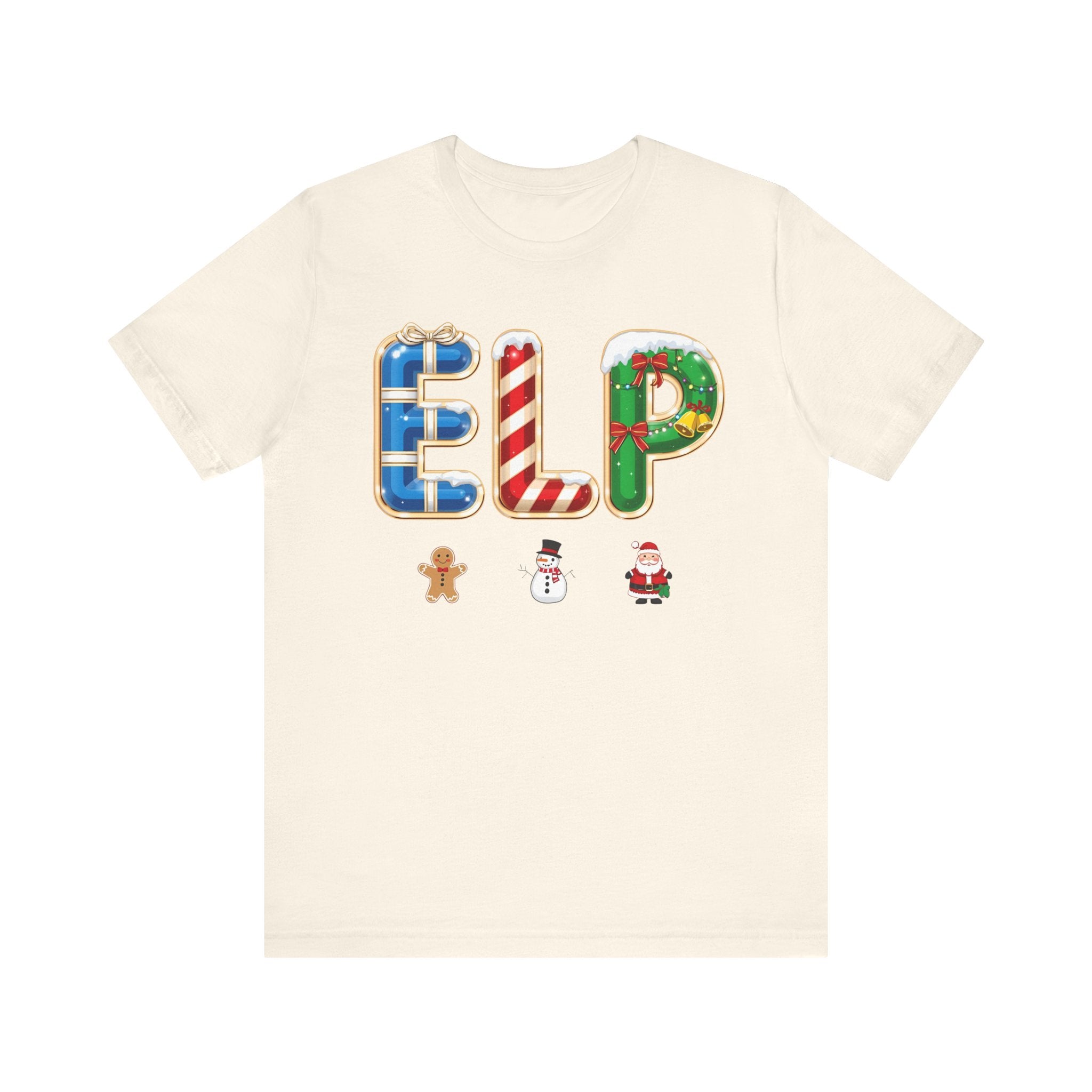 ELP Christmas Shirt – Festive Holiday Letter Art Tee | Christmas Gift | Bella Canvas 3001