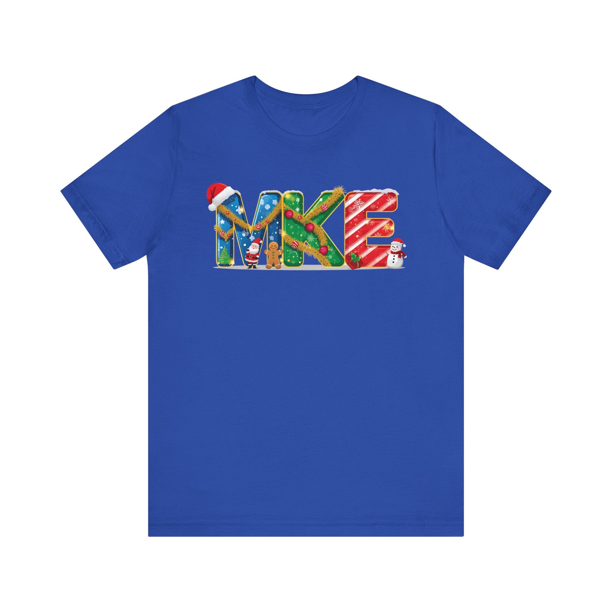 MKE Christmas Shirt – Festive Holiday Letter Art Tee | Christmas Gift | Bella Canvas 3001