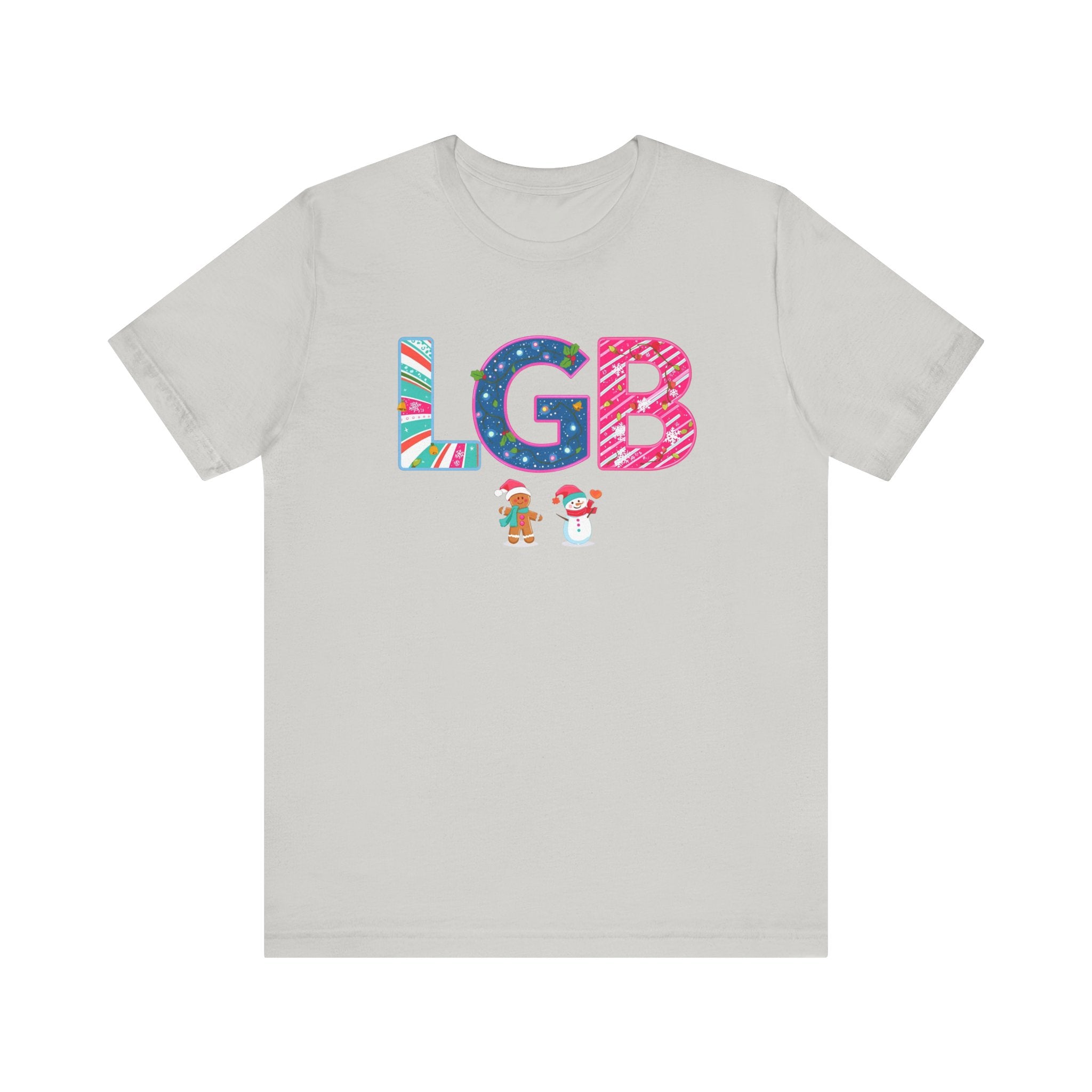 LGB Christmas Shirt – Festive Letter Art Tee | Christmas Gift | Bella Canvas 3001