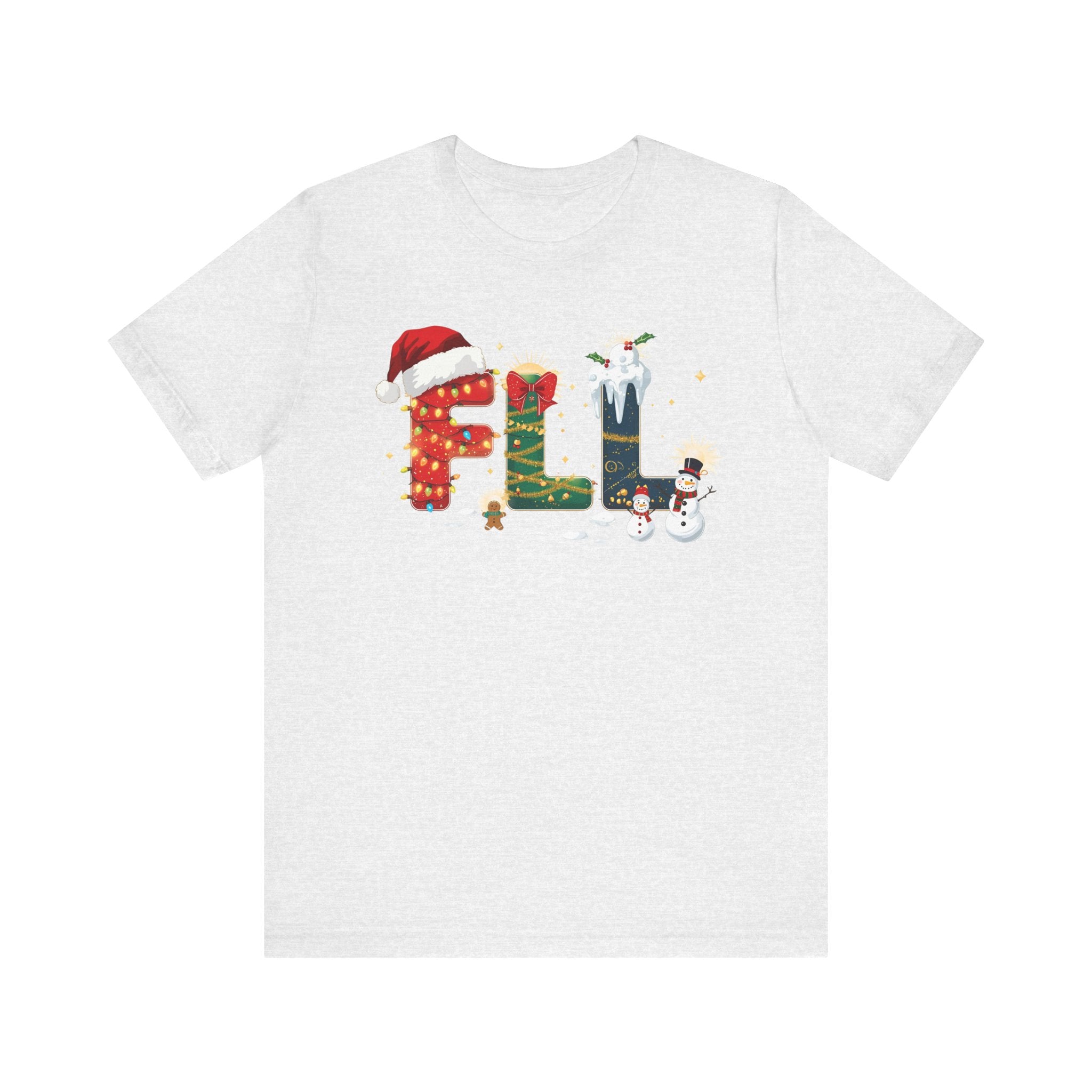 FLL Christmas Shirt – Festive Holiday Letter Art Tee | Christmas Gift | Bella Canvas 3001