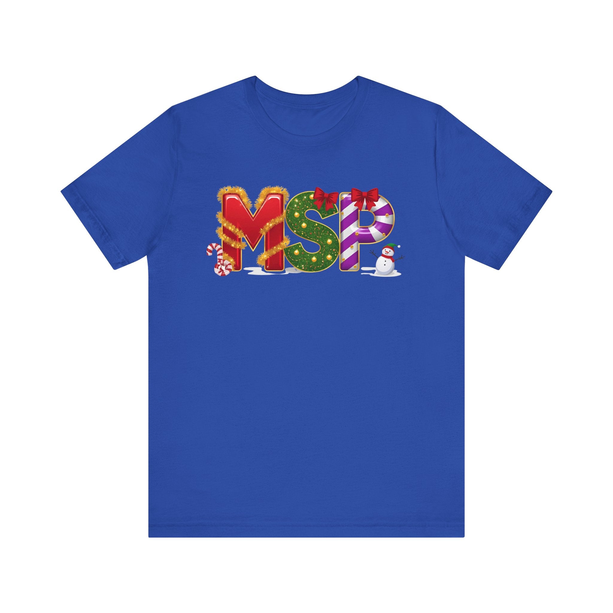 MSP Christmas Shirt – Festive Holiday Letter Art Tee | Christmas Gift | Bella Canvas 3001