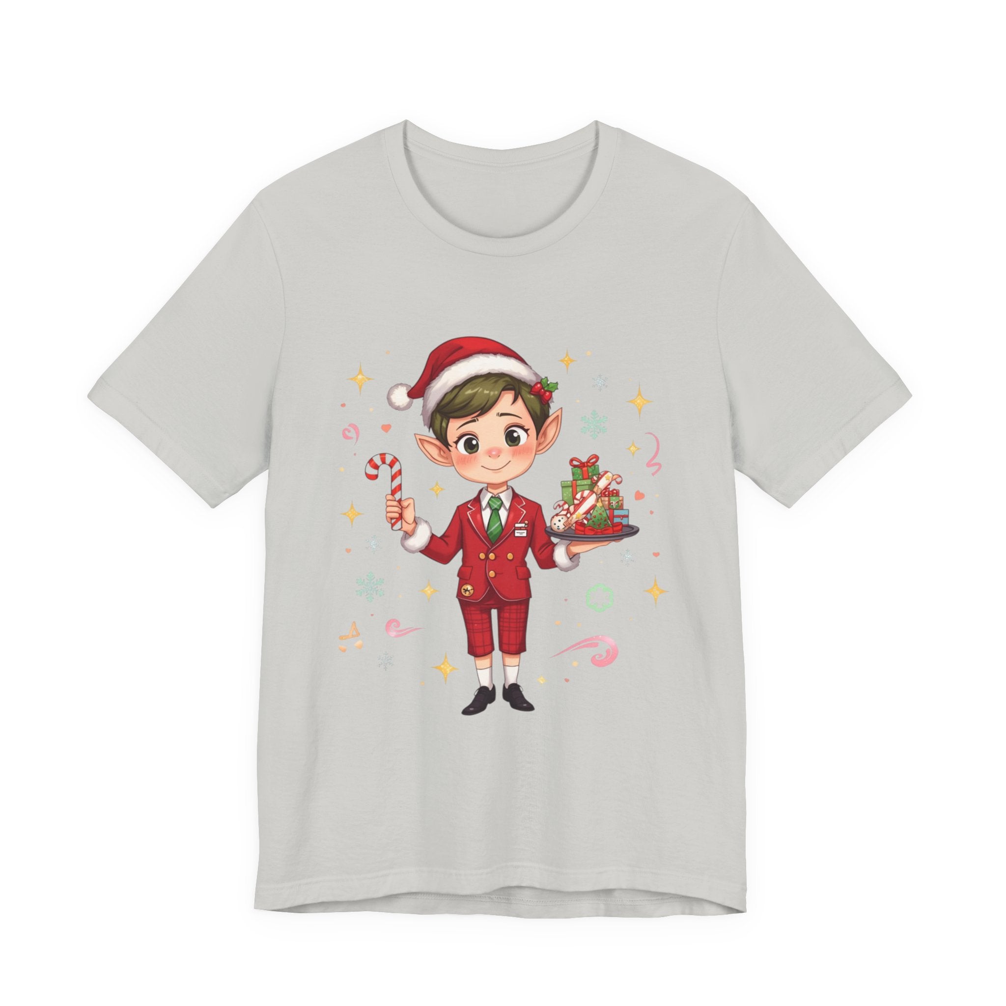 Christmas Elf Cabin crew— Cute Holiday Elf with Candy Cane & Gifts
