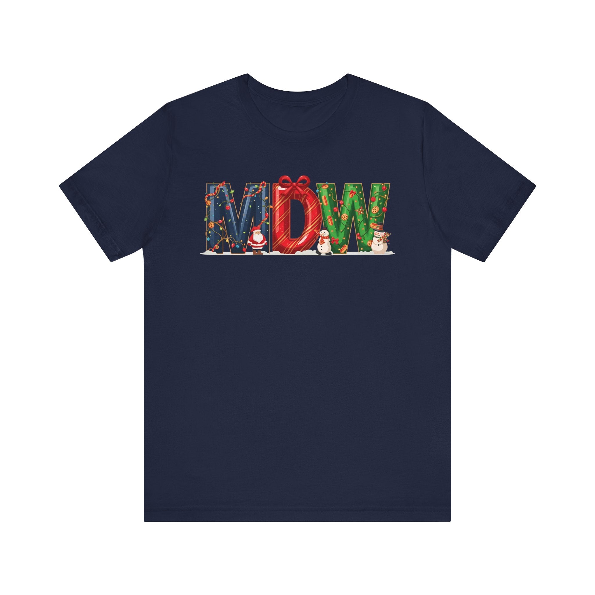 MDW Christmas Shirt – Festive Holiday Letter Art Tee | Christmas Gift | Bella Canvas 3001