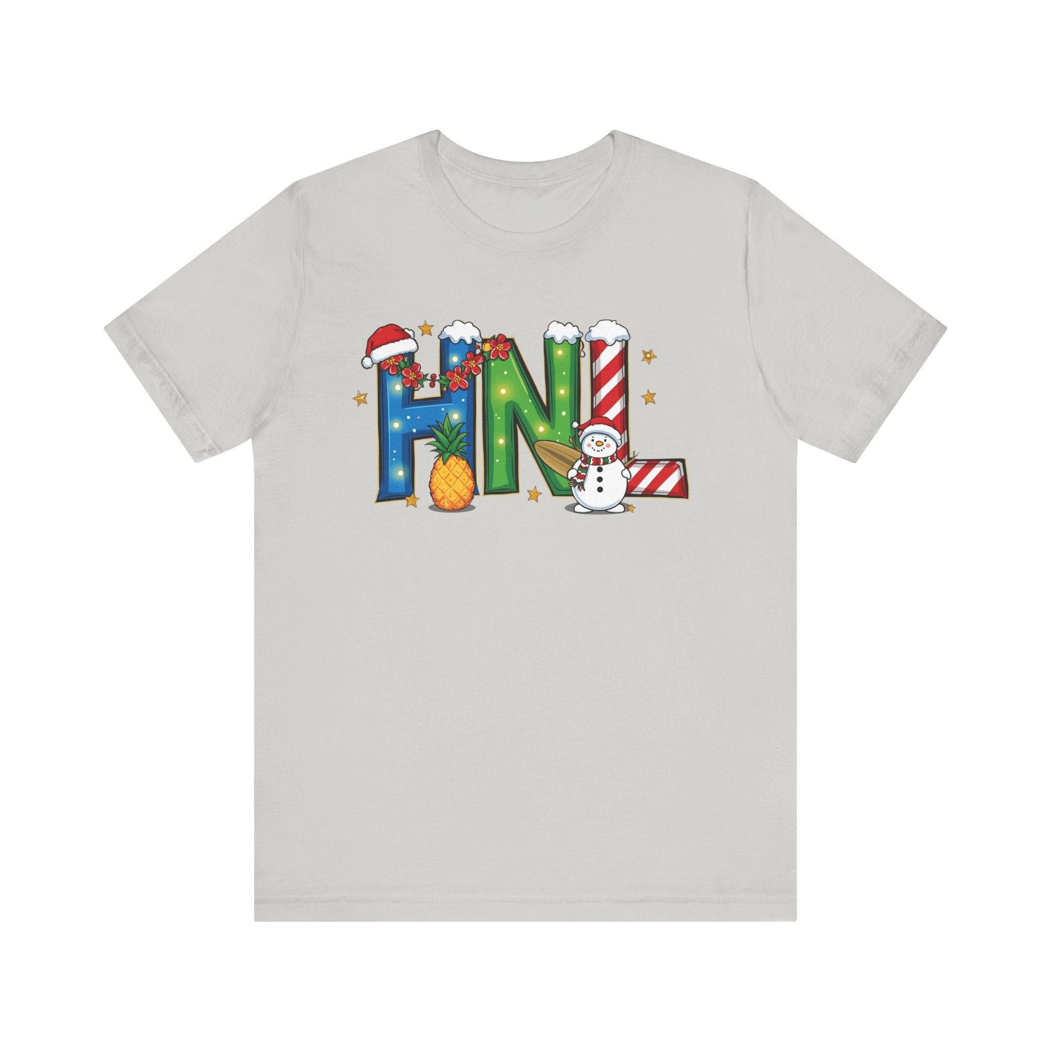 HNL Christmas Shirt – Festive Letter Art Tee | Christmas Gift | Bella Canvas 3001