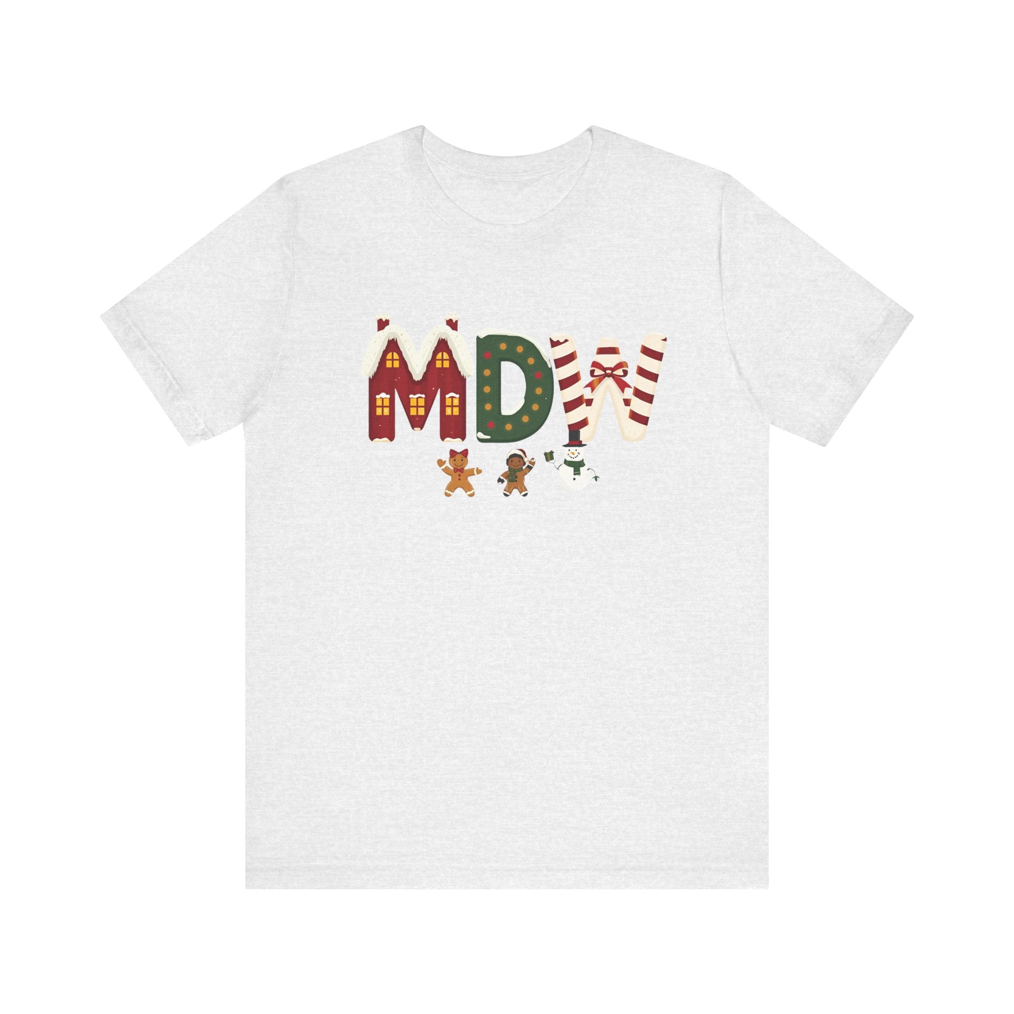 MDW Christmas Shirt – Festive Holiday Letter Art Tee | Christmas Gift | Bella Canvas 3001