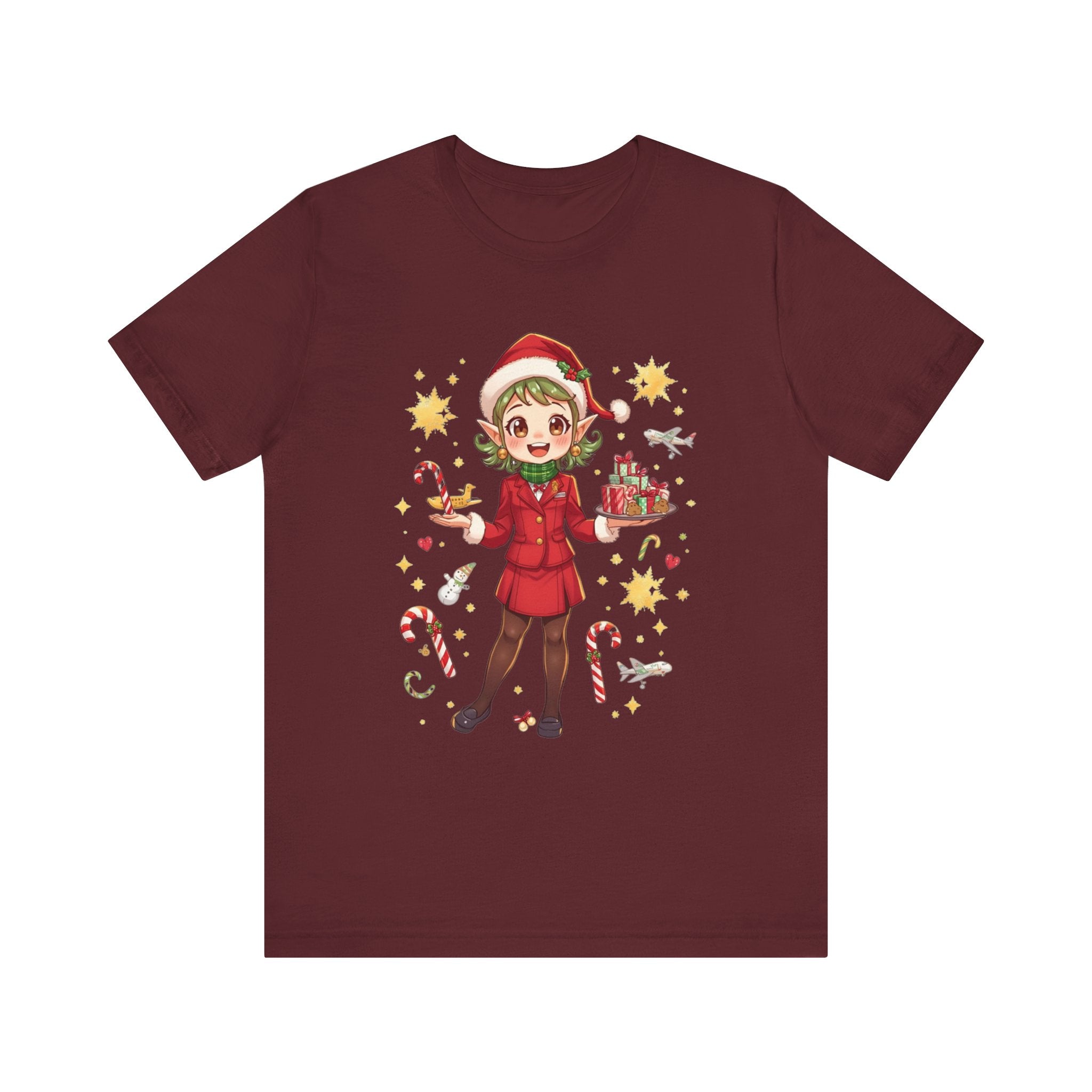 Christmas Cabin  Elf Tee - Cute Holiday Elf with Candy Canes & Gifts T-Shirt