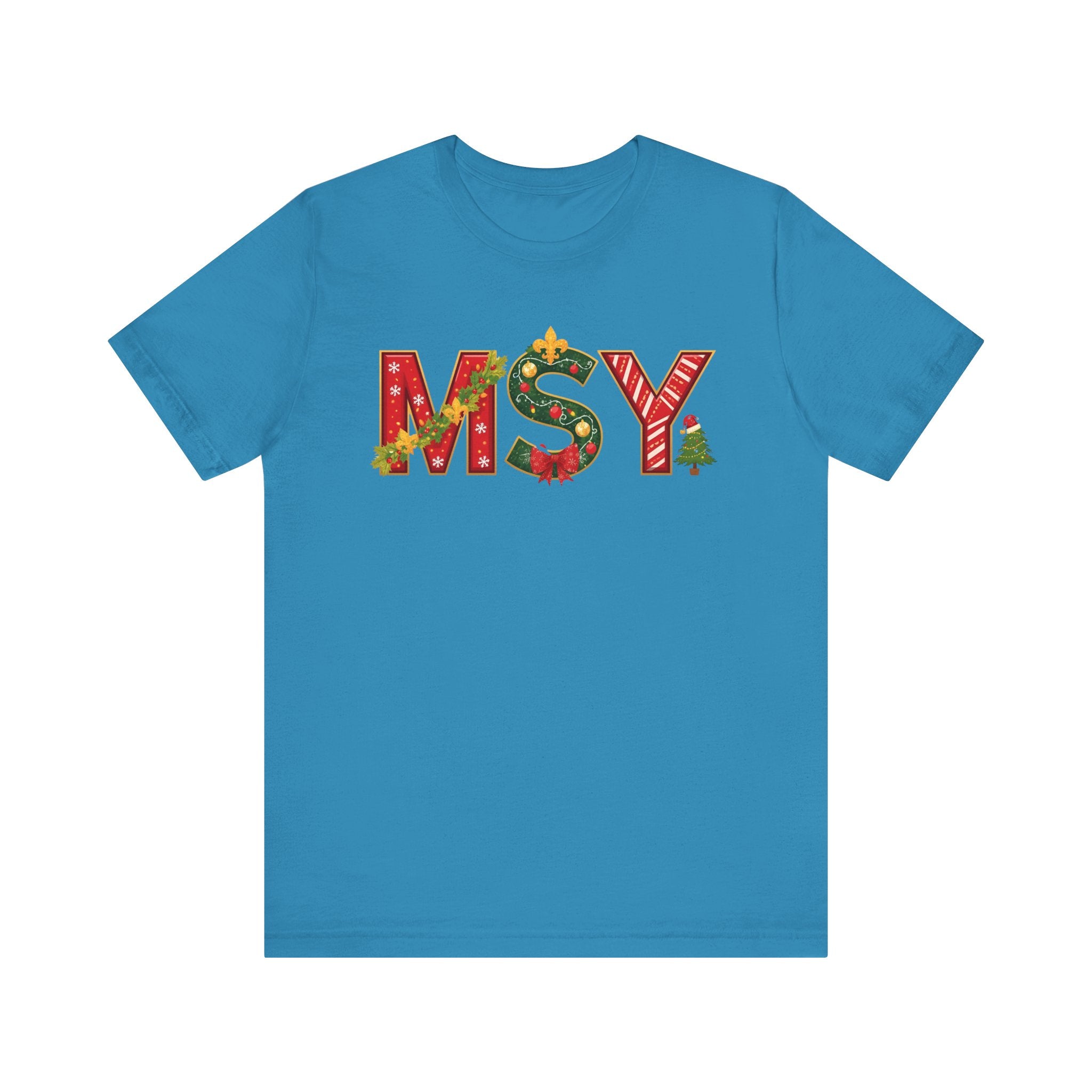 MSY Christmas Shirt – Festive Letter Art Tee | Christmas Gift | Bella Canvas 3001