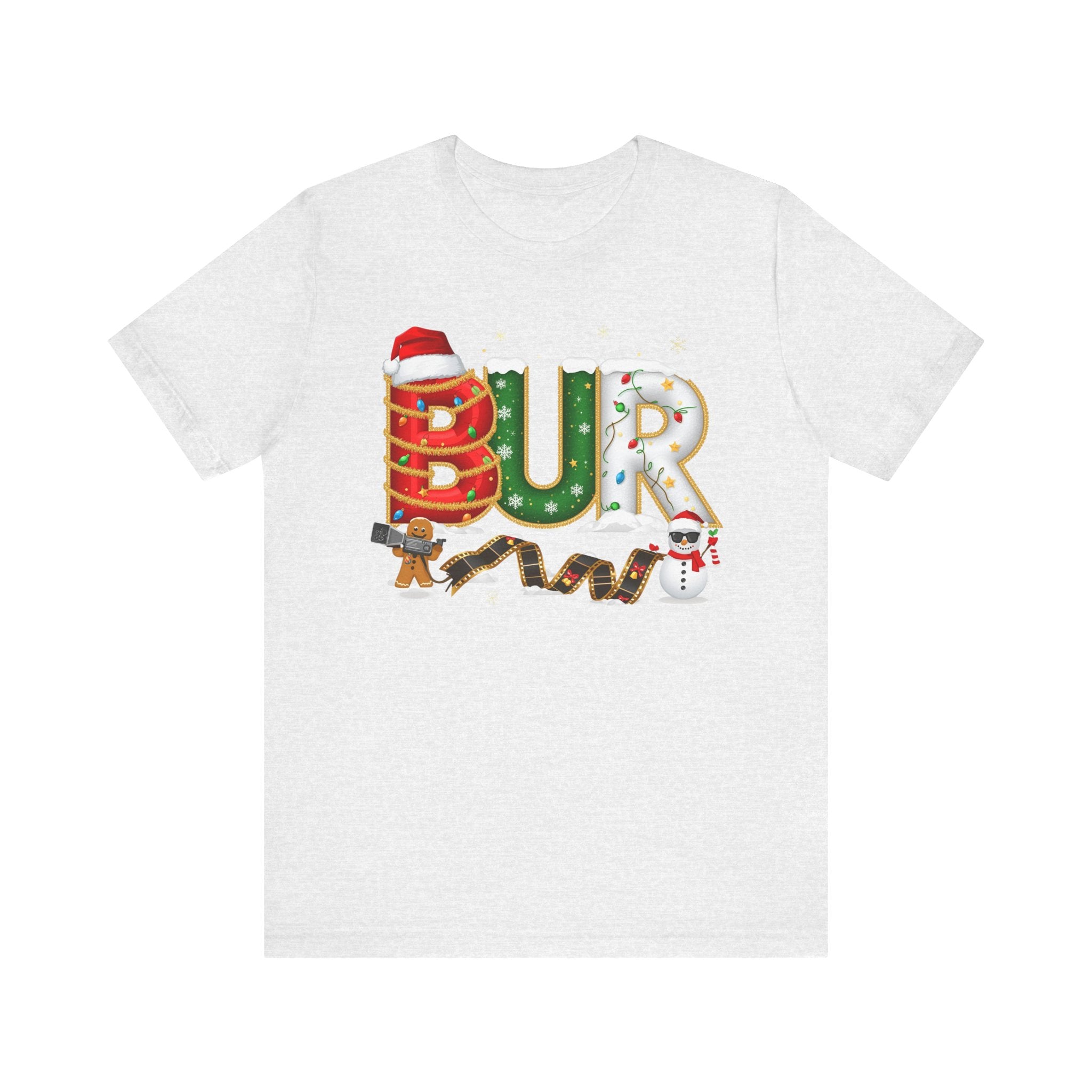 BUR Christmas Shirt – Festive Holiday Letter Art Tee | Christmas Gift | Bella Canvas 3001