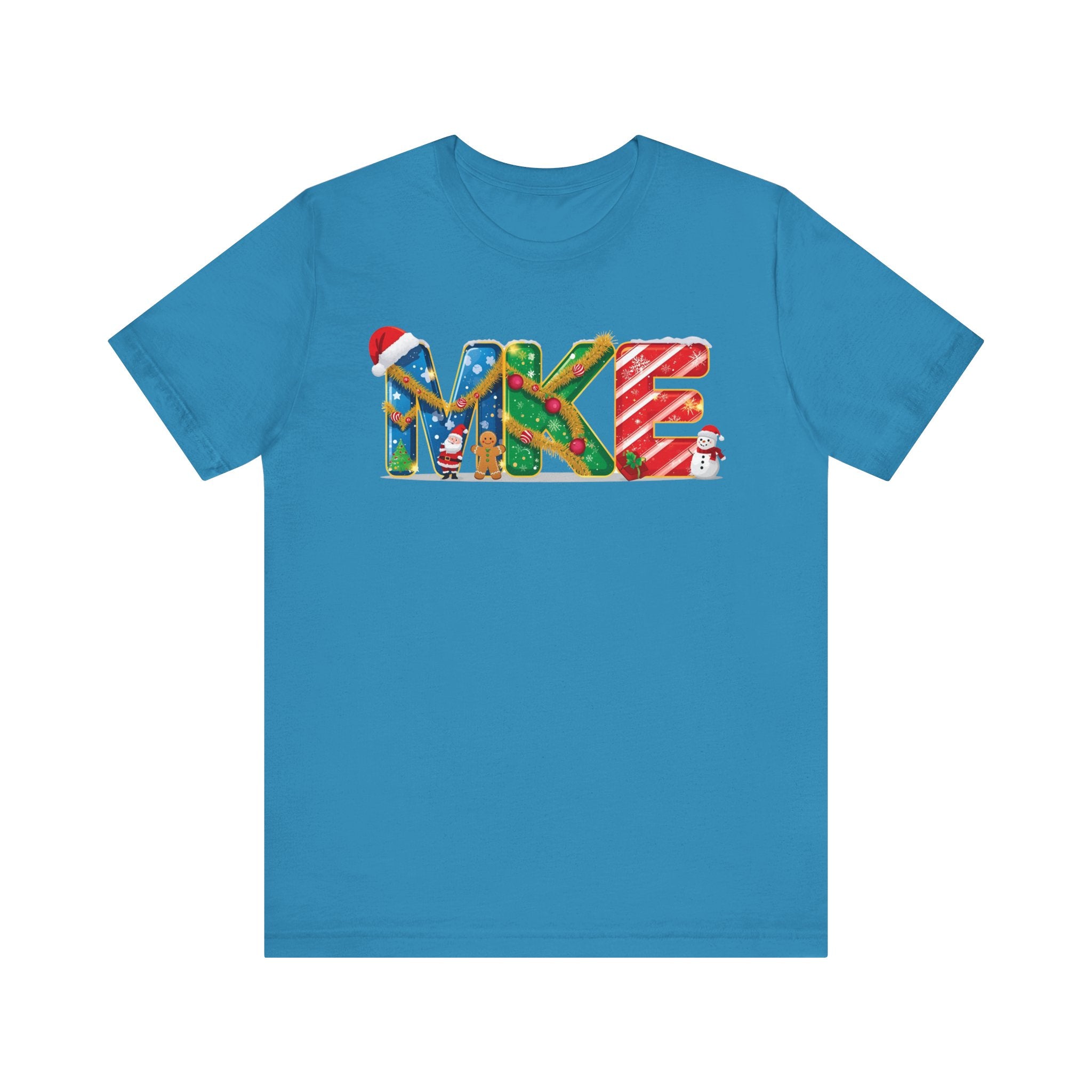 MKE Christmas Shirt – Festive Holiday Letter Art Tee | Christmas Gift | Bella Canvas 3001