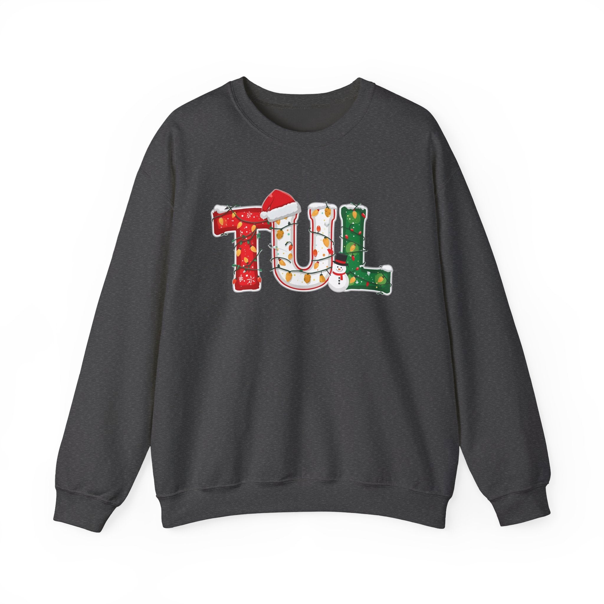 TUL Christmas Sweatshirt – Festive Holiday Letter Art Crewneck | Winter Travel Gift | Gildan 18000