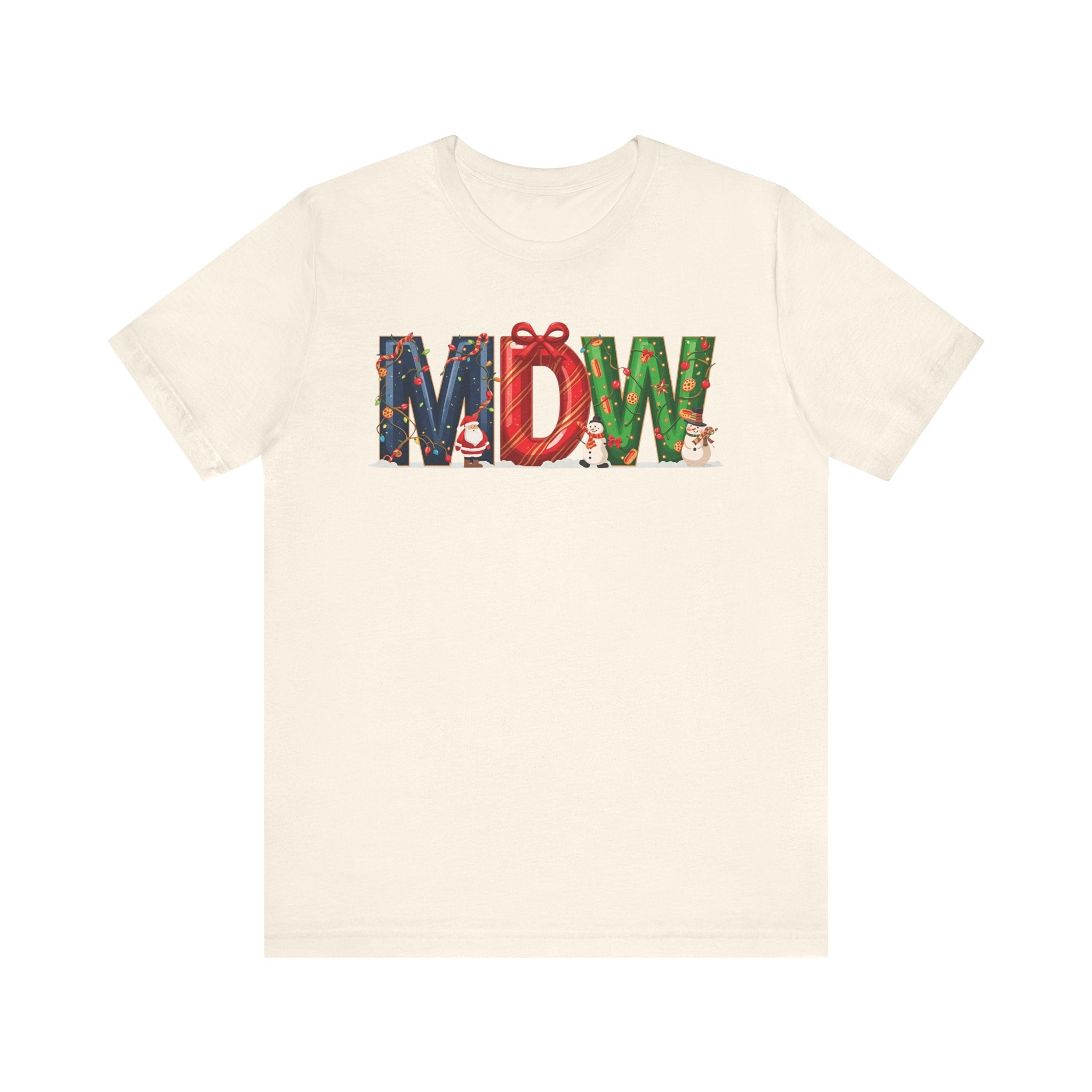 MDW Christmas Shirt – Festive Holiday Letter Art Tee | Christmas Gift | Bella Canvas 3001