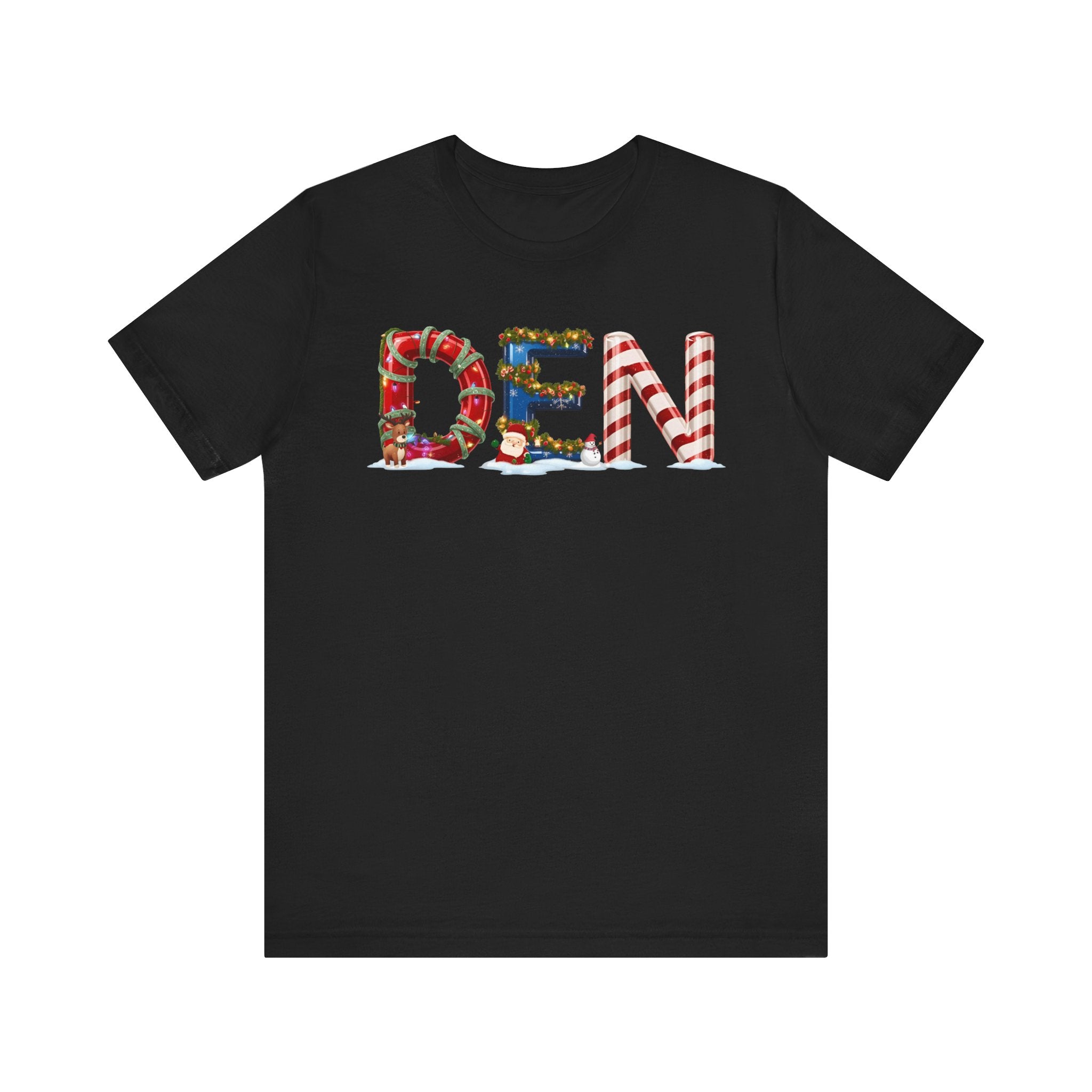DEN Christmas Shirt – Festive Holiday Letter Art Tee | Christmas Gift | Bella Canvas 3001
