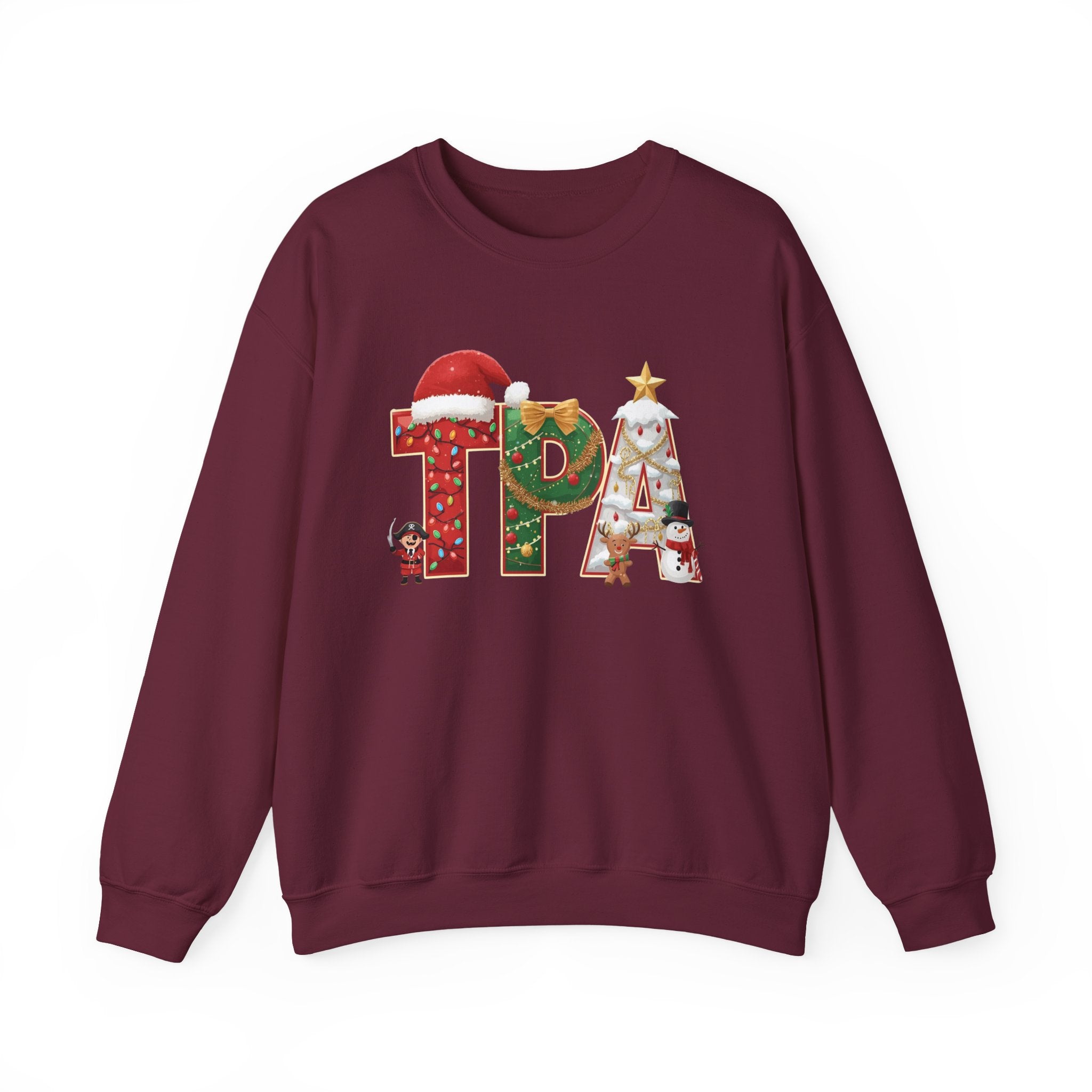 TPA Christmas Sweatshirt – Festive Holiday Letter Art Crewneck | Winter Travel Gift | Gildan 18000