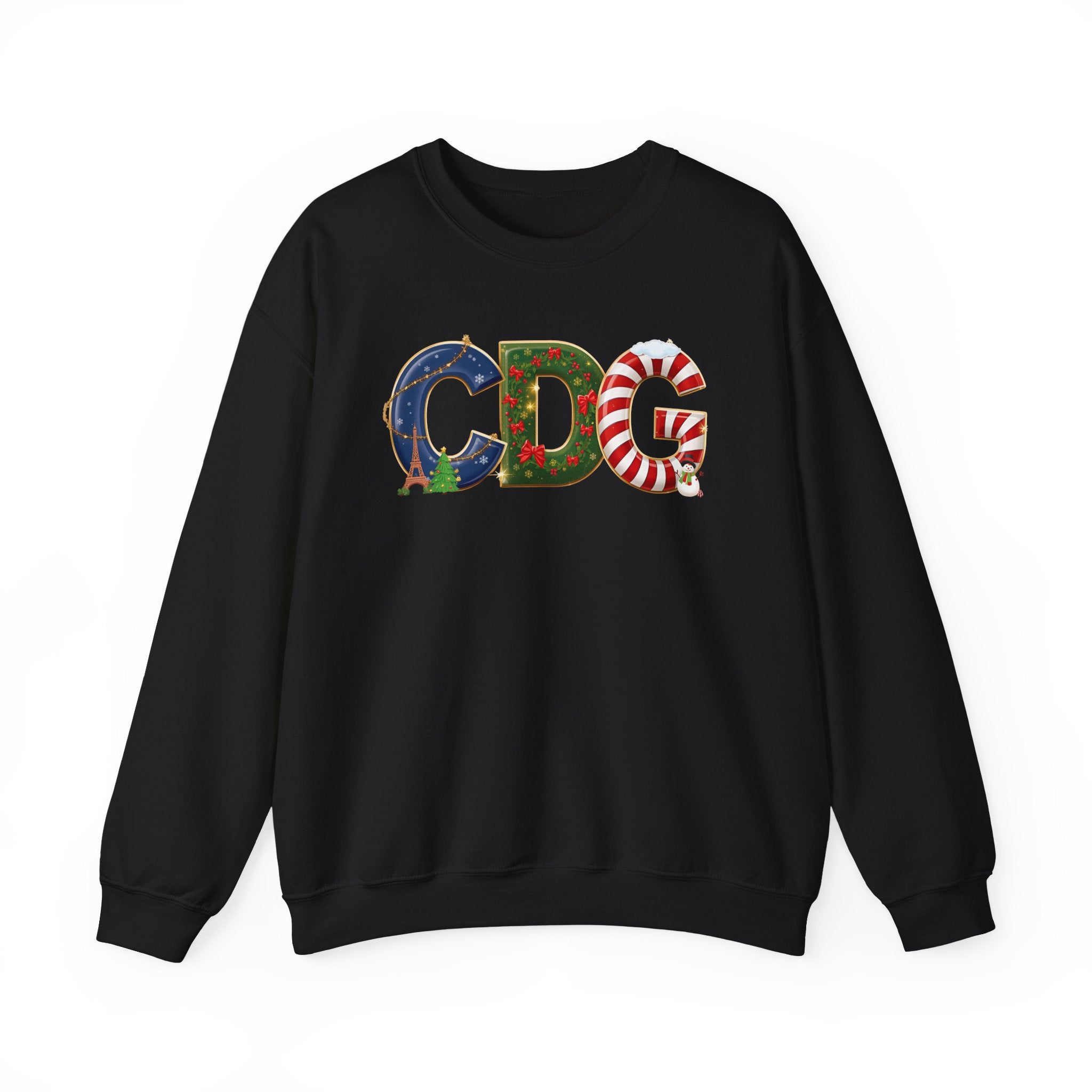 CDG Christmas Sweatshirt – Festive Holiday Letter Art Tee | Christmas Gift | Gildan 18000