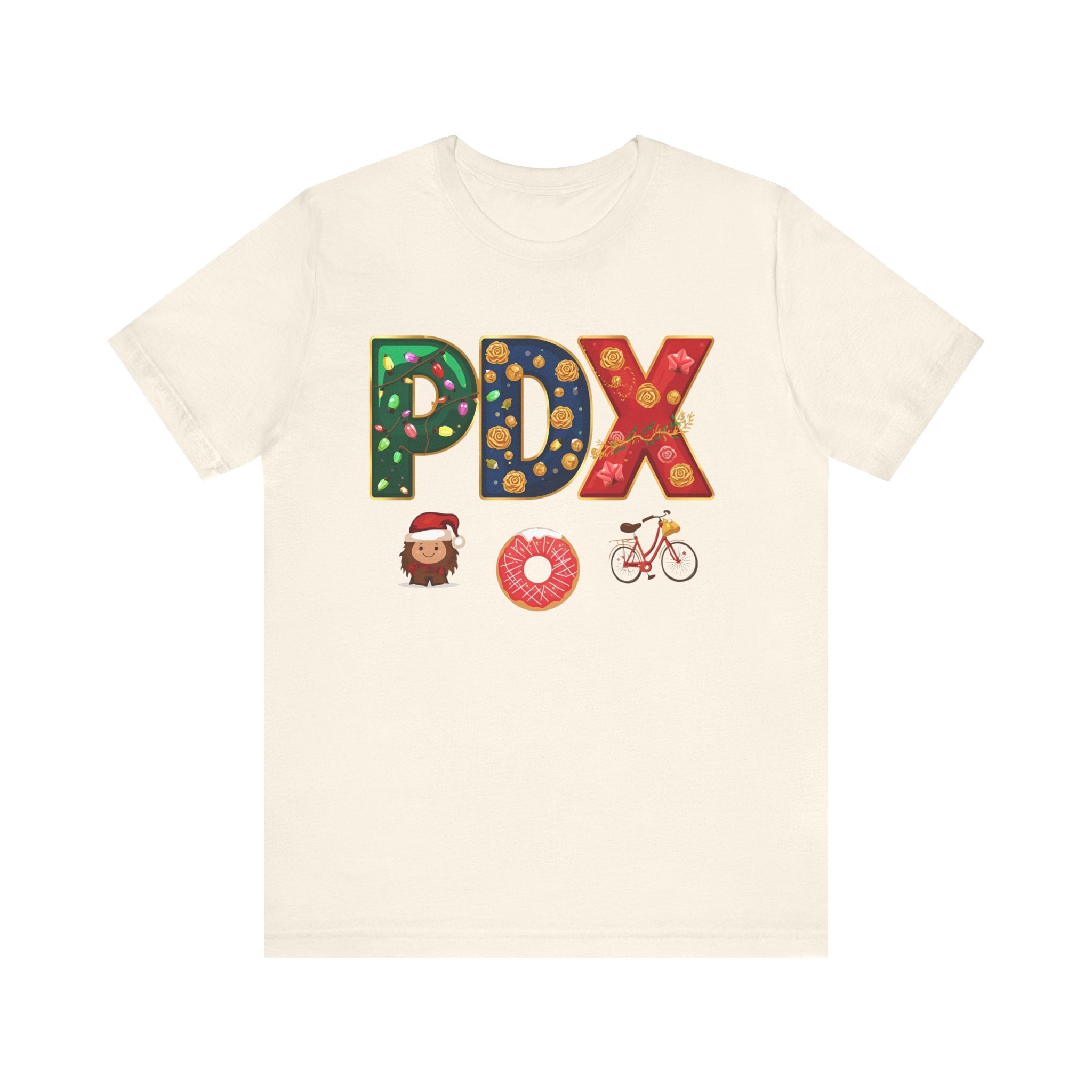 PDX Christmas Shirt – Portland Holiday Airport Code Tee | Festive Oregon Gift | Bella Canvas 3001