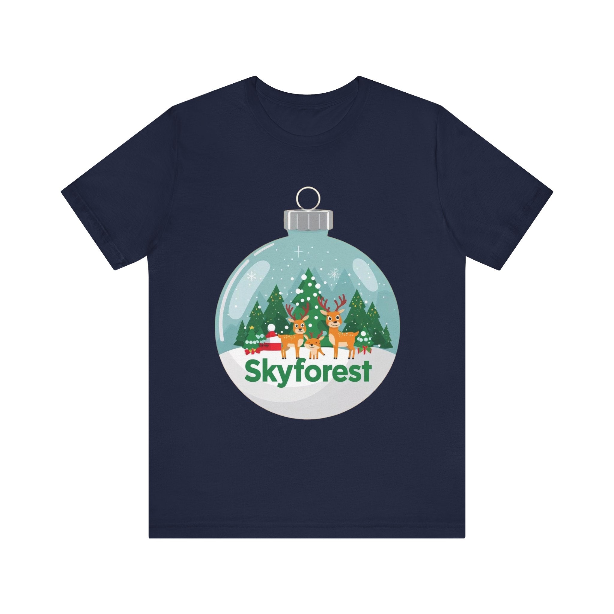 Skyforest Christmas Ornament Tee — Holiday Snow Globe Graphic T-Shirt