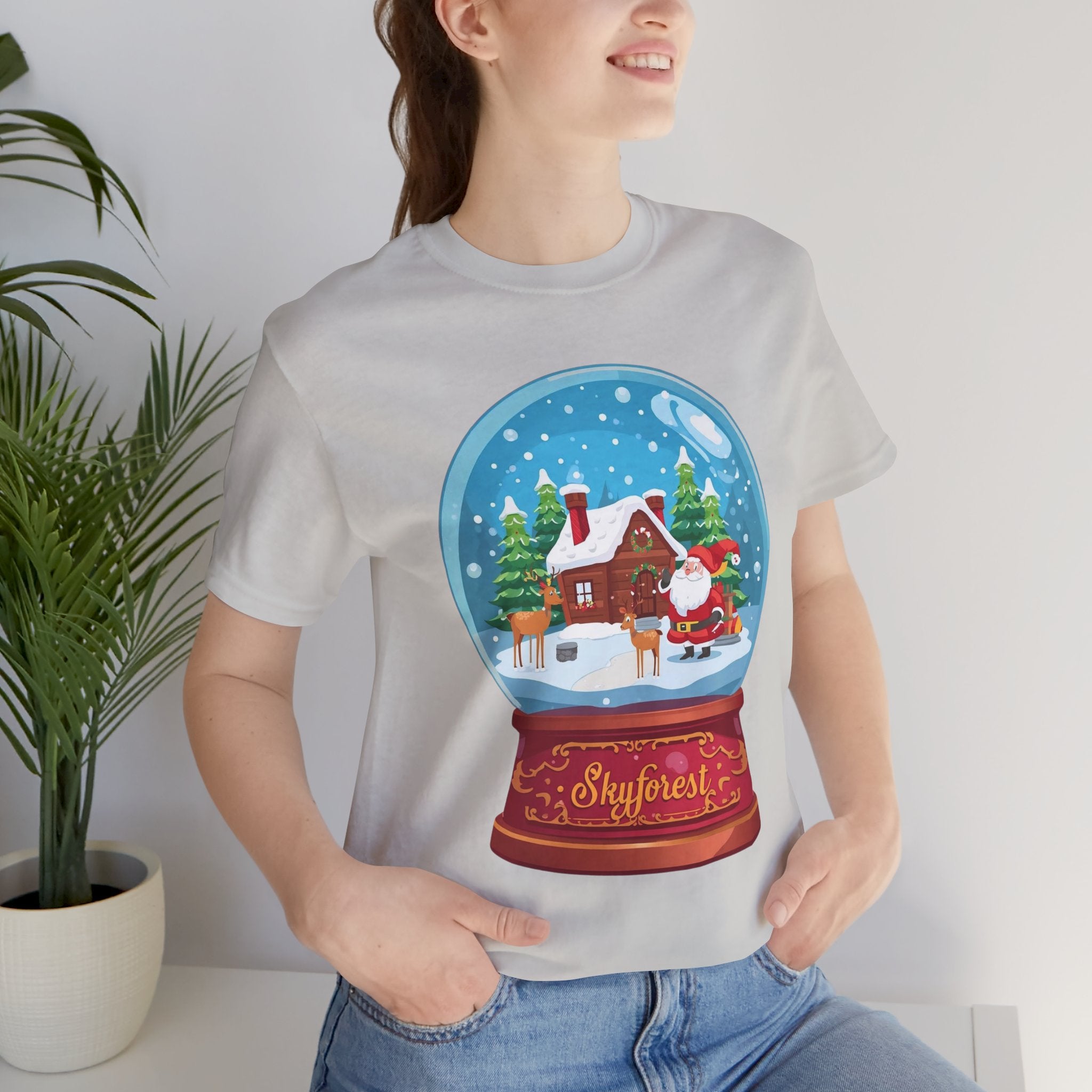 Christmas Snow Globe T-Shirt — Santa Cabin Holiday Tee