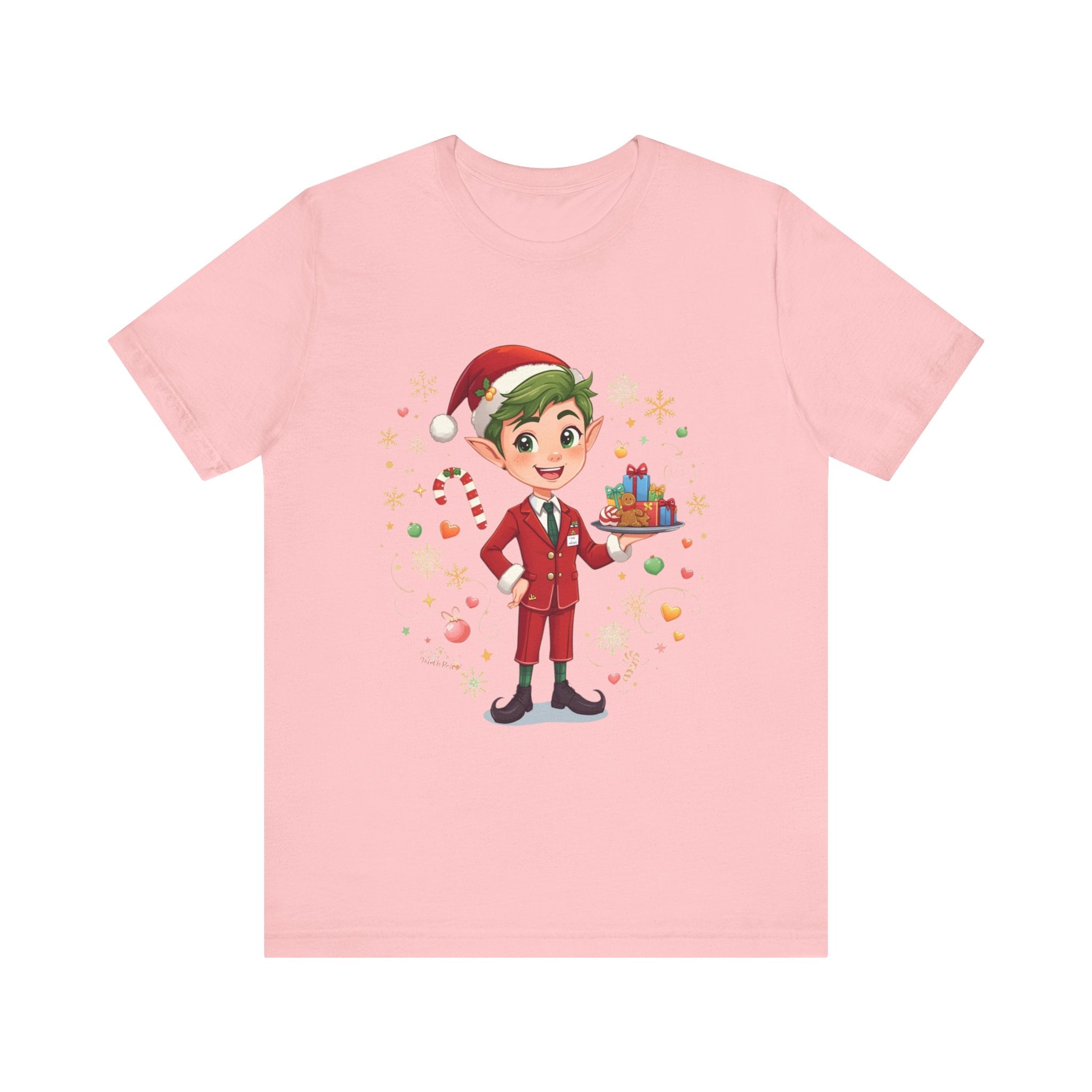 Christmas Cabin Elf Tee— Cute Holiday Elf with Presents