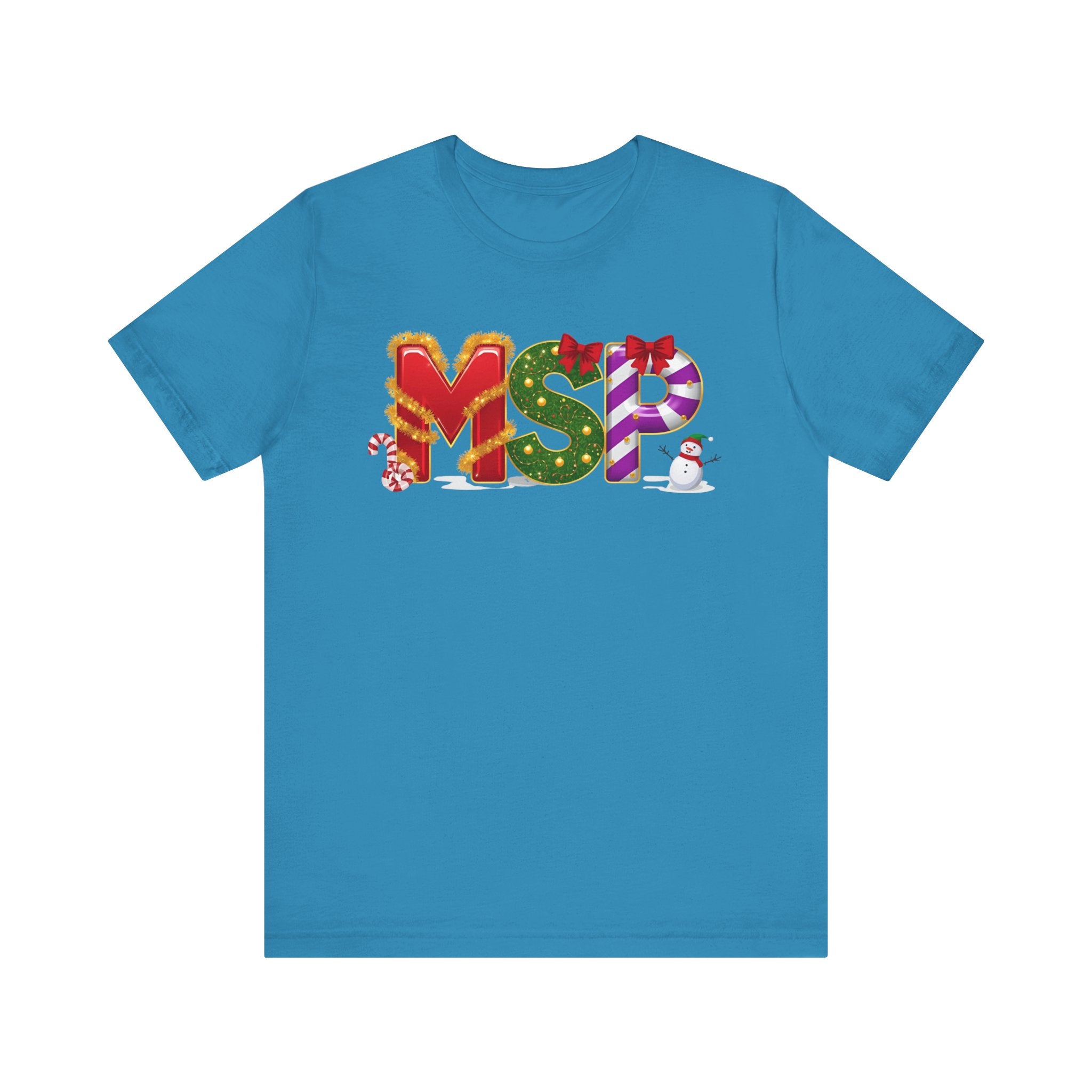 MSP Christmas Shirt – Festive Holiday Letter Art Tee | Christmas Gift | Bella Canvas 3001