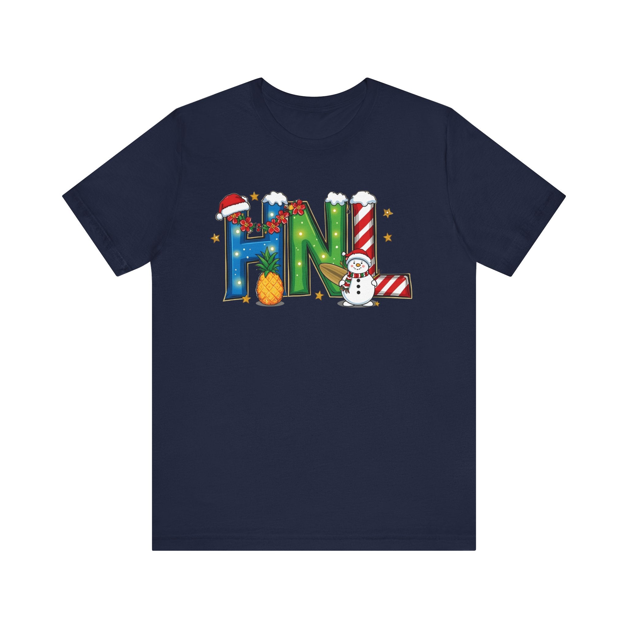 HNL Christmas Shirt – Festive Letter Art Tee | Christmas Gift | Bella Canvas 3001
