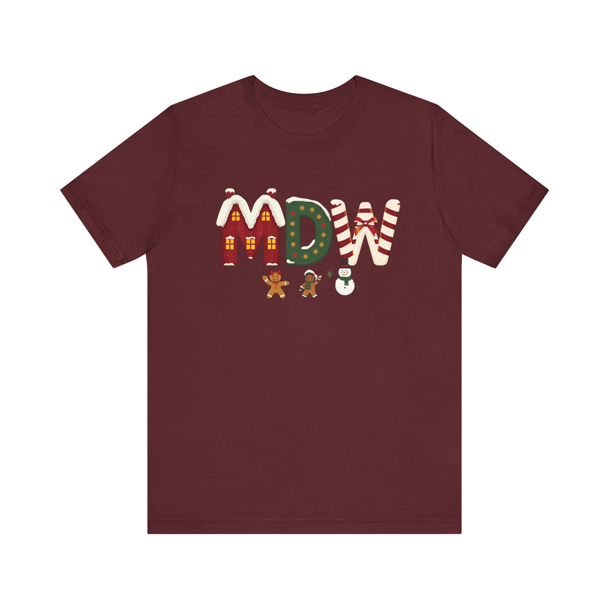 MDW Christmas Shirt – Festive Holiday Letter Art Tee | Christmas Gift | Bella Canvas 3001