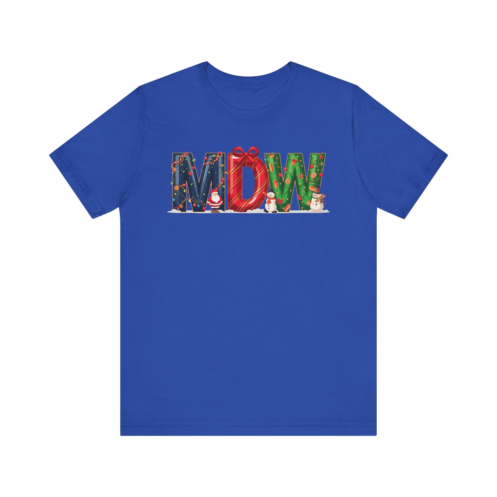 MDW Christmas Shirt – Festive Holiday Letter Art Tee | Christmas Gift | Bella Canvas 3001