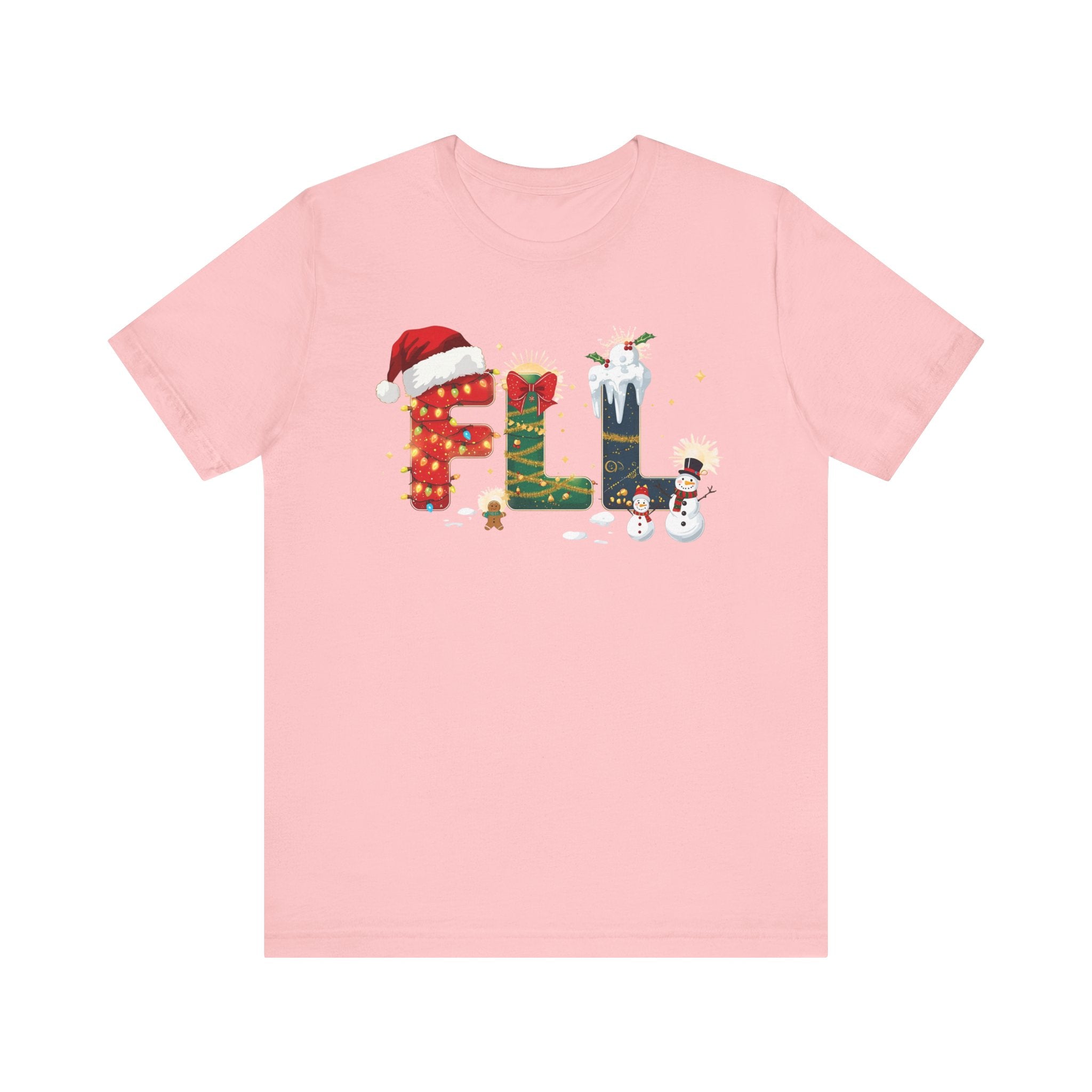 FLL Christmas Shirt – Festive Holiday Letter Art Tee | Christmas Gift | Bella Canvas 3001