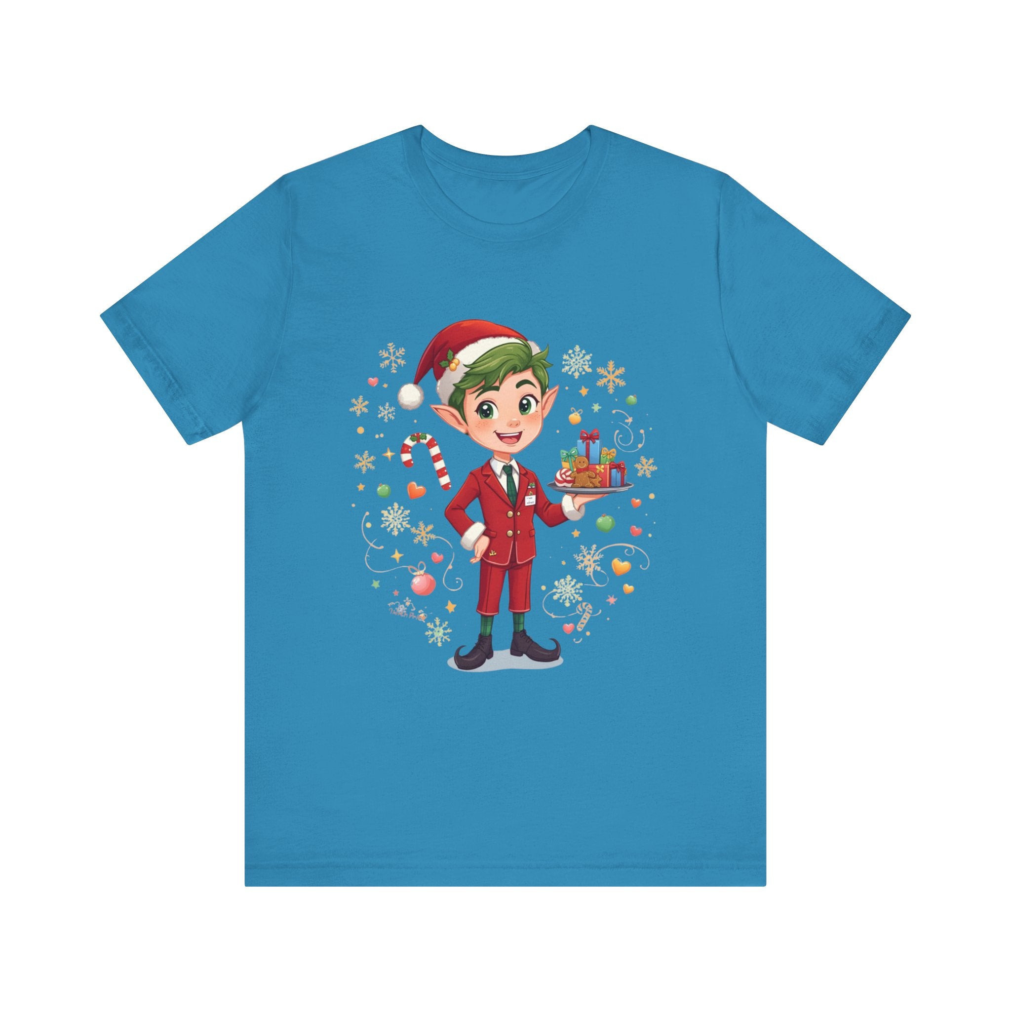 Christmas Cabin Elf Tee— Cute Holiday Elf with Presents