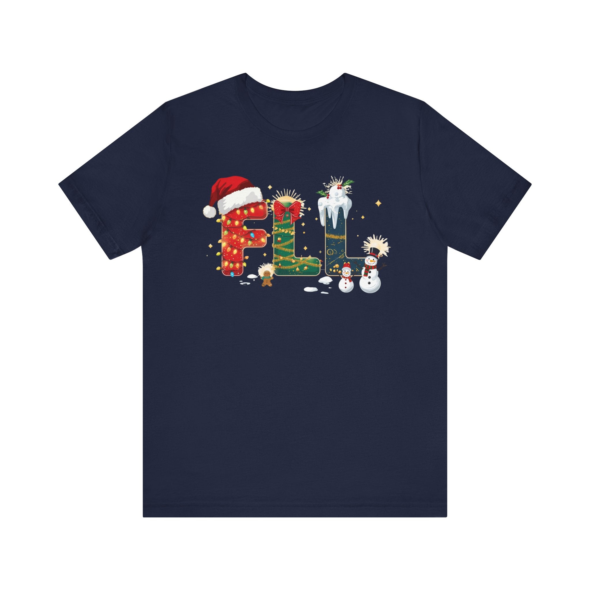 FLL Christmas Shirt – Festive Holiday Letter Art Tee | Christmas Gift | Bella Canvas 3001