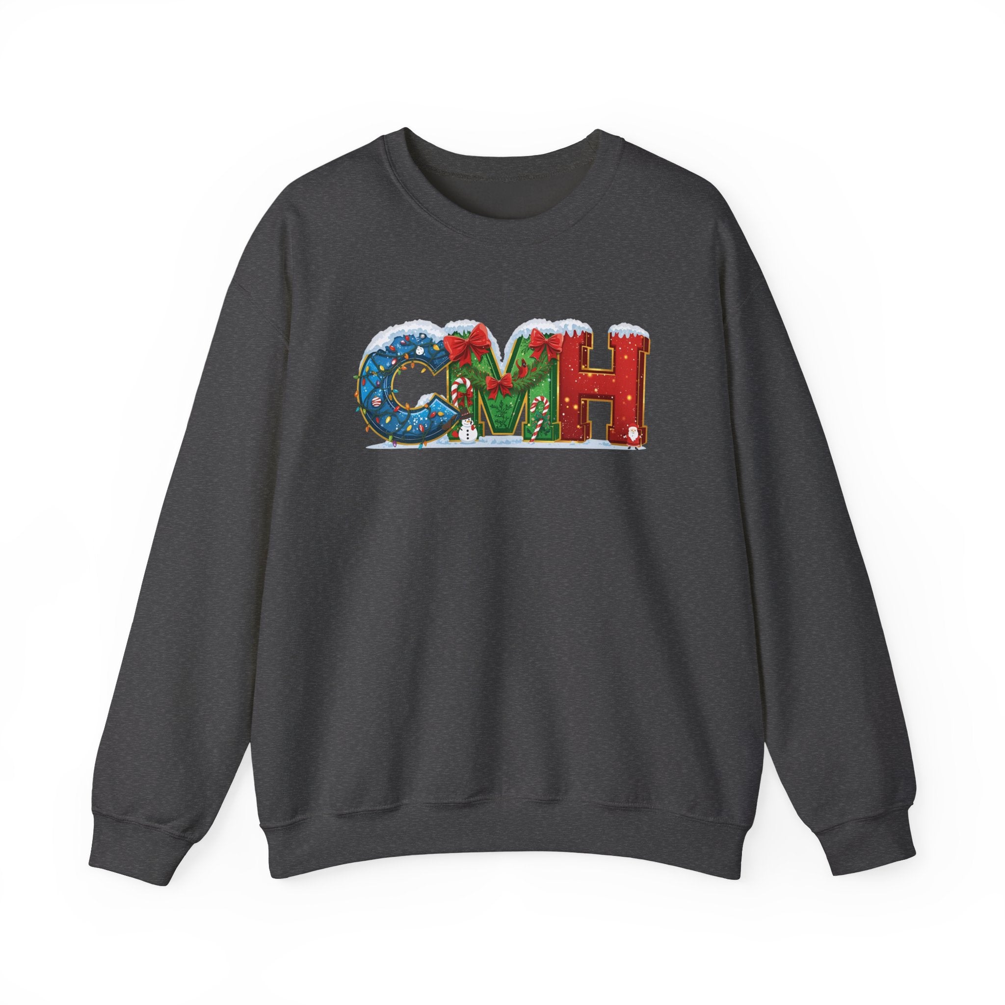 CMH Christmas Sweatshirt – Festive Holiday Letter Art Tee | Christmas Gift | Gildan 18000