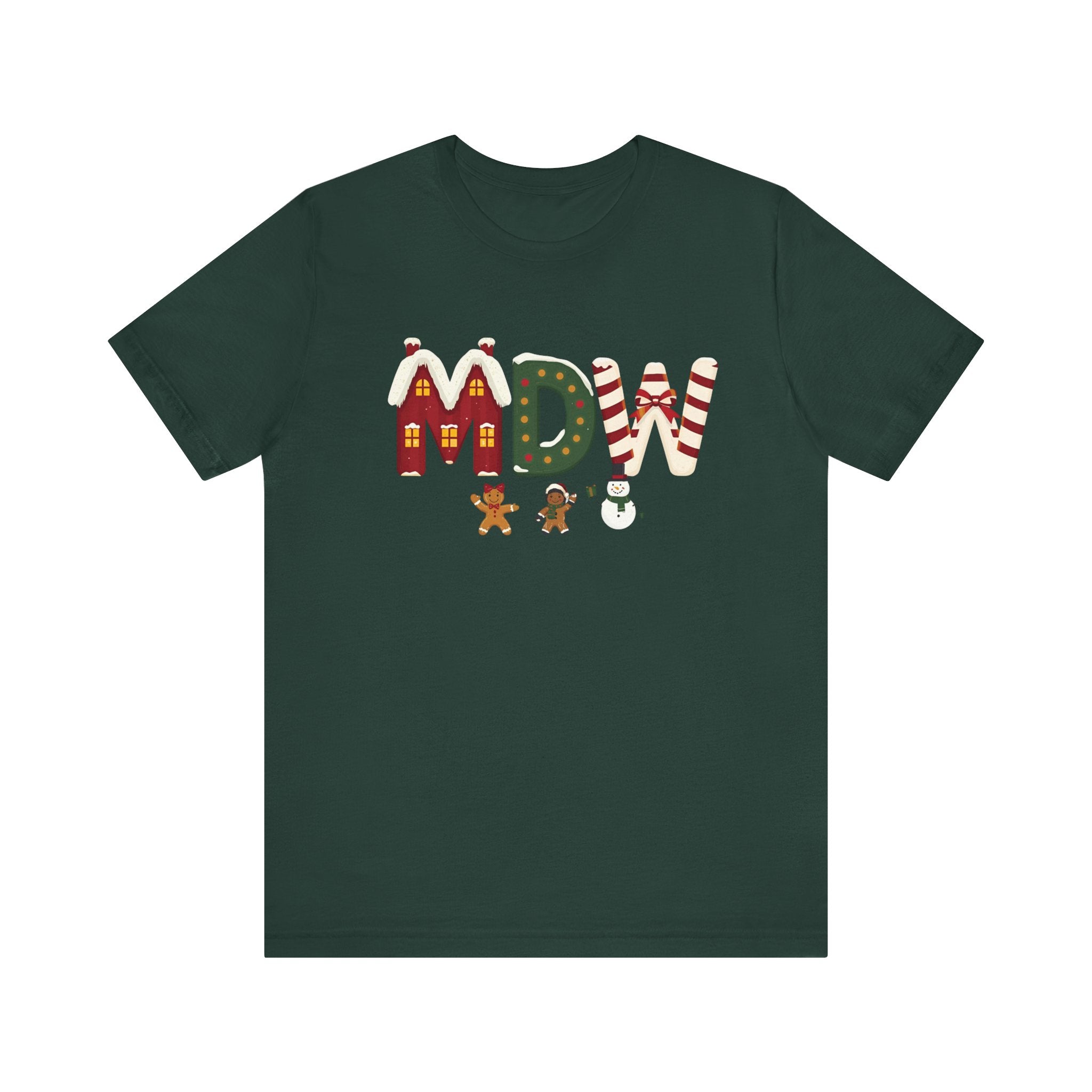 MDW Christmas Shirt – Festive Holiday Letter Art Tee | Christmas Gift | Bella Canvas 3001