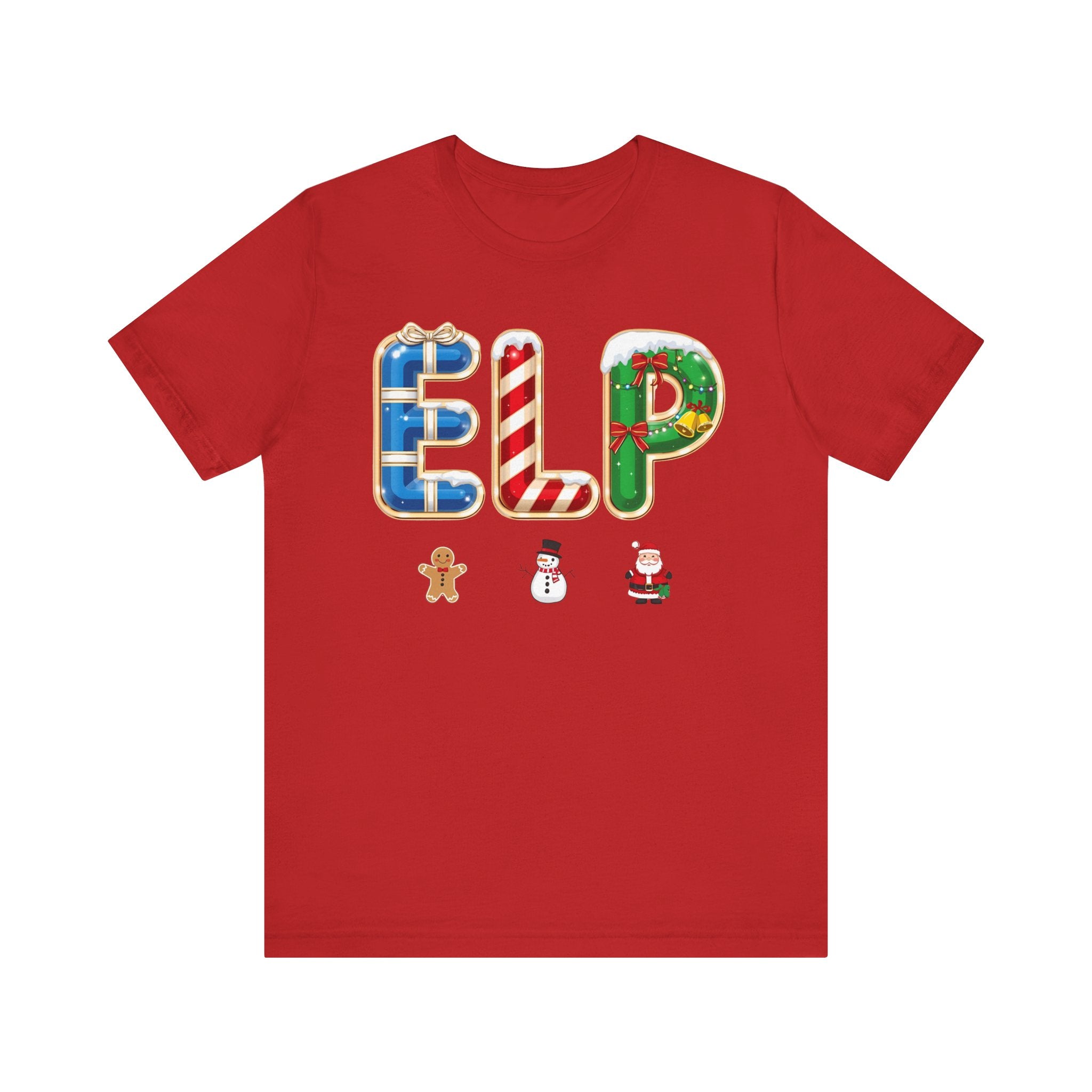 ELP Christmas Shirt – Festive Holiday Letter Art Tee | Christmas Gift | Bella Canvas 3001
