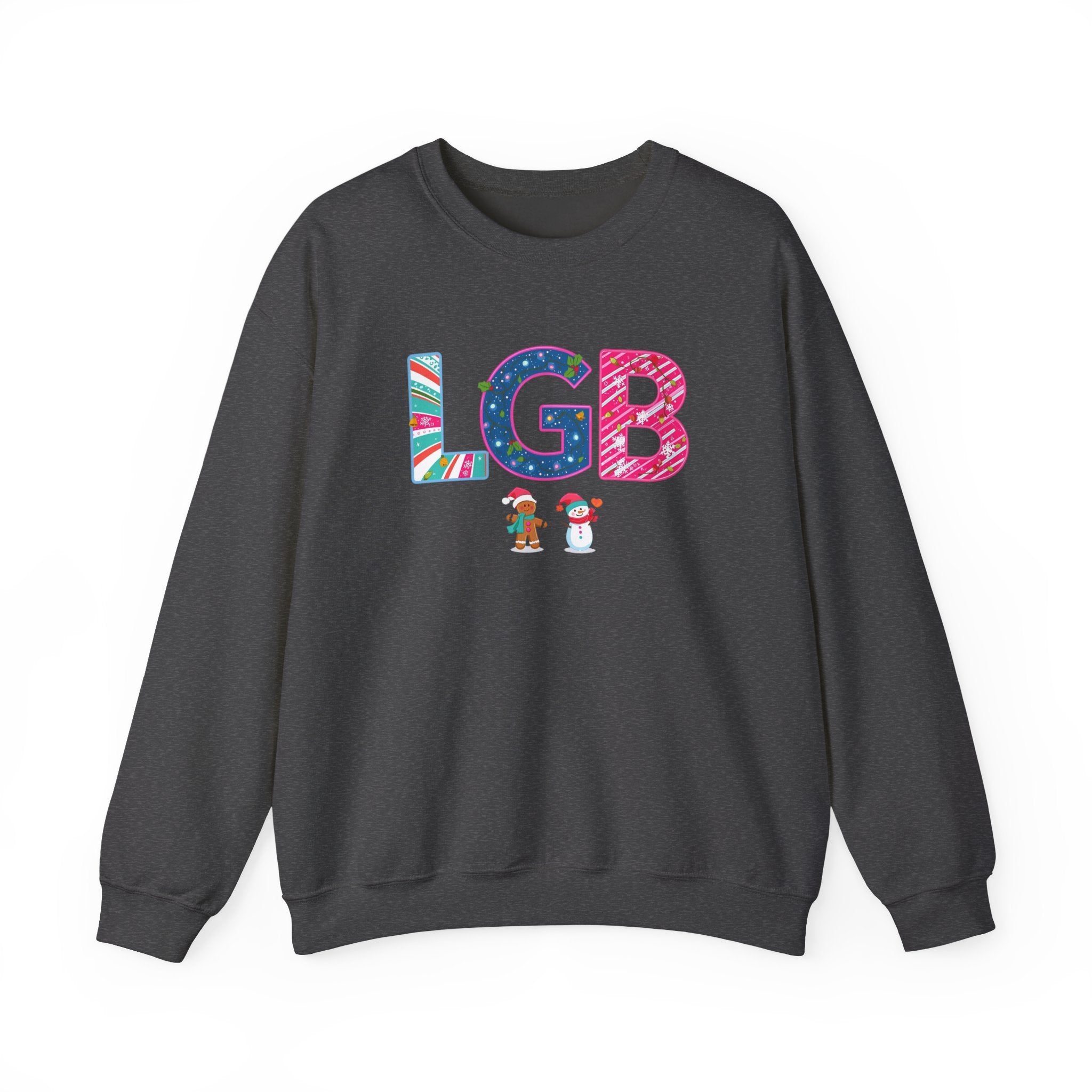 LGB Christmas Sweatshirt – Festive Holiday Letter Art Tee | Christmas Gift | Gildan 18000