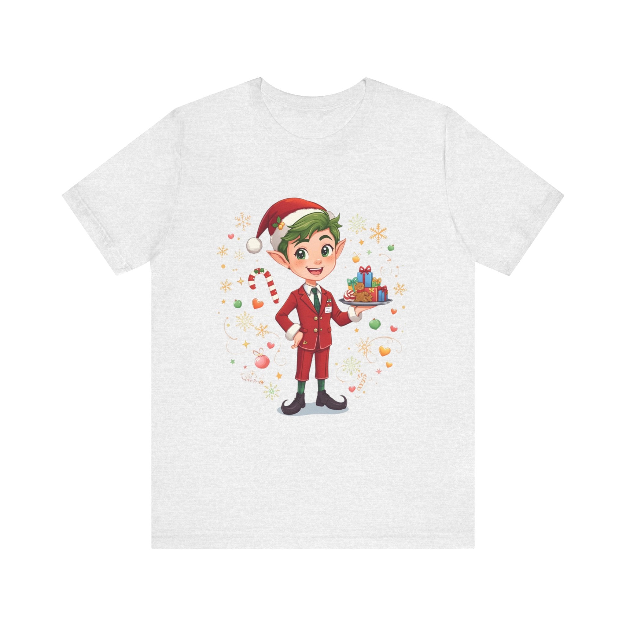 Christmas Cabin Elf Tee— Cute Holiday Elf with Presents