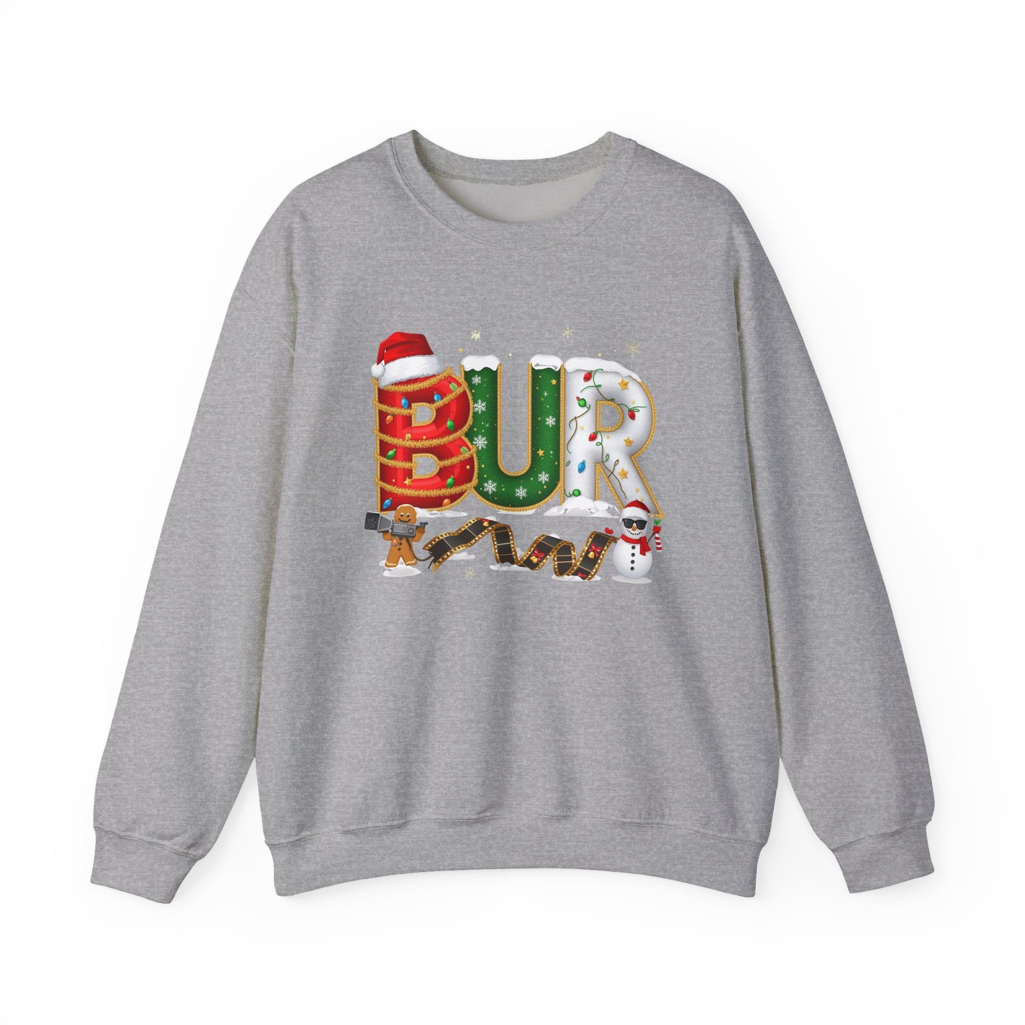 BUR Christmas Sweatshirt – Festive Holiday Letter Art Tee | Christmas Gift | Gildan 18000