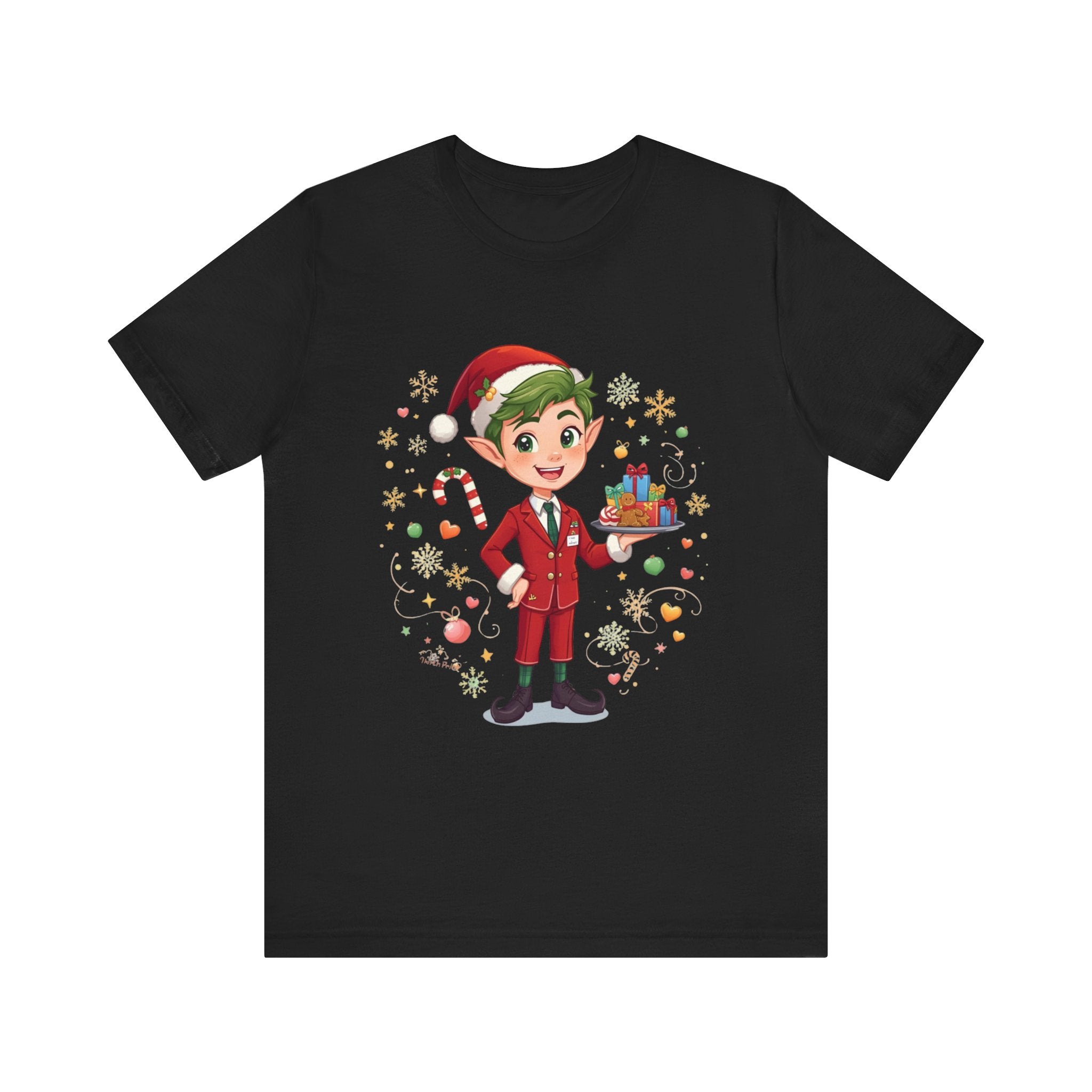 Christmas Cabin Elf Tee— Cute Holiday Elf with Presents