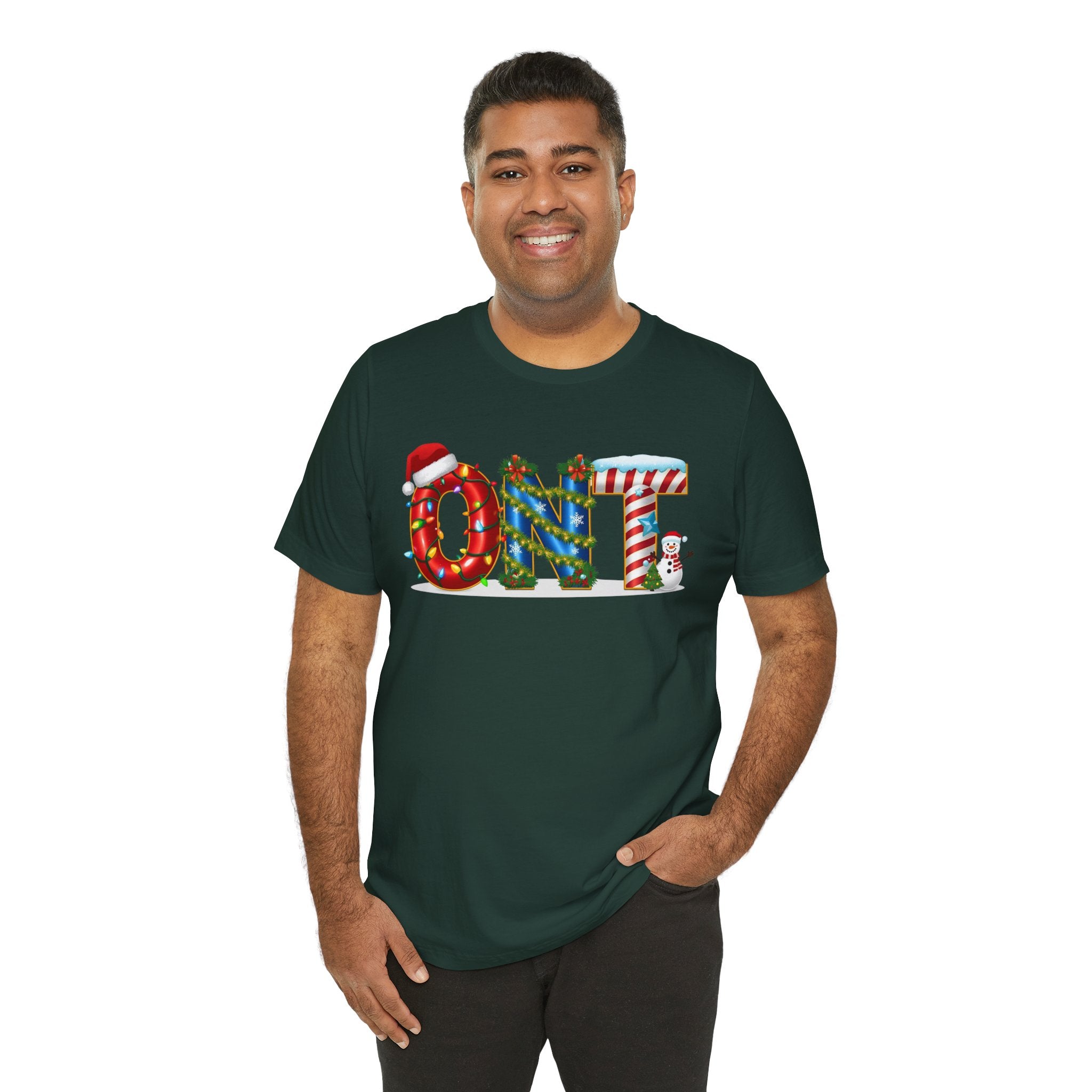 ONT Christmas Shirt – Festive Letter Art Tee | Christmas Gift | Bella Canvas 3001