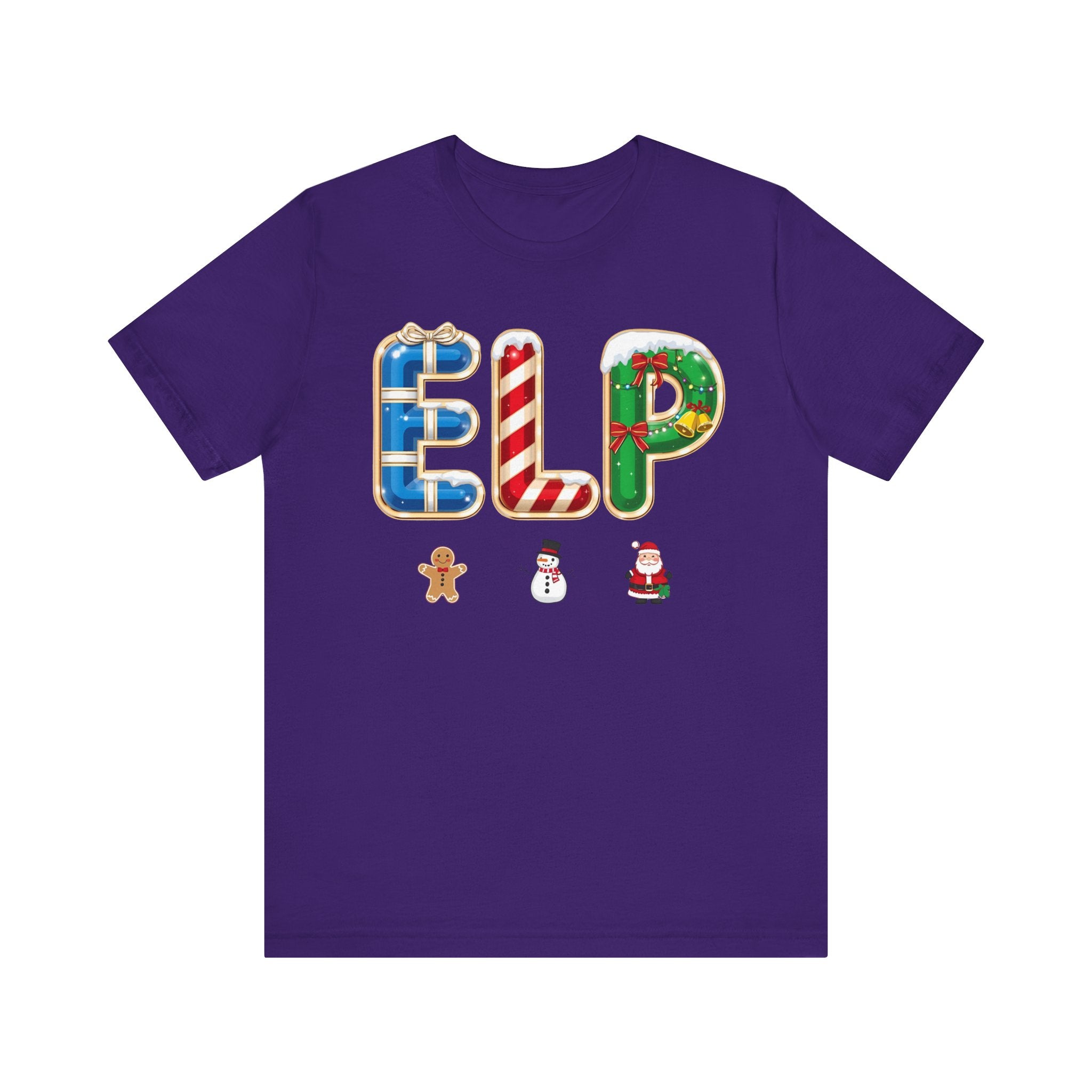 ELP Christmas Shirt – Festive Holiday Letter Art Tee | Christmas Gift | Bella Canvas 3001