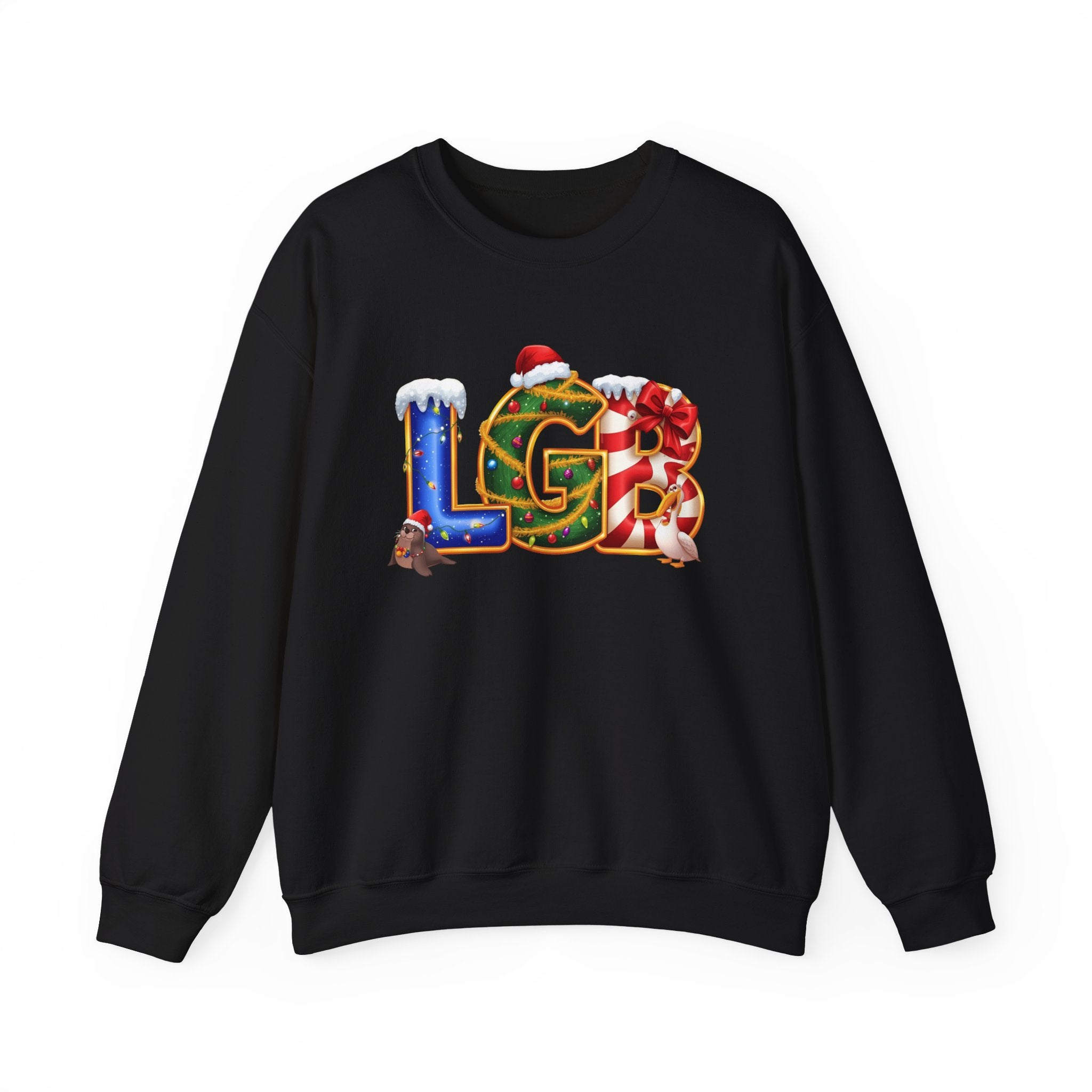 LGB Christmas Sweatshirt – Festive Holiday Letter Art Tee | Christmas Gift | Gildan 18000