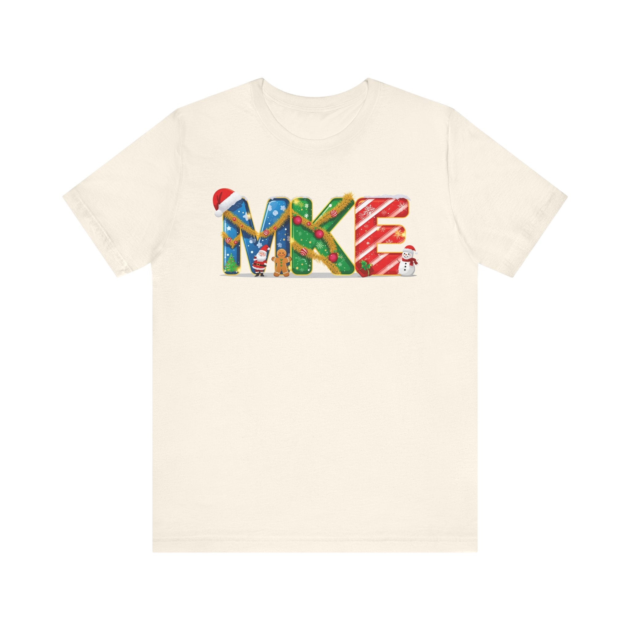MKE Christmas Shirt – Festive Holiday Letter Art Tee | Christmas Gift | Bella Canvas 3001