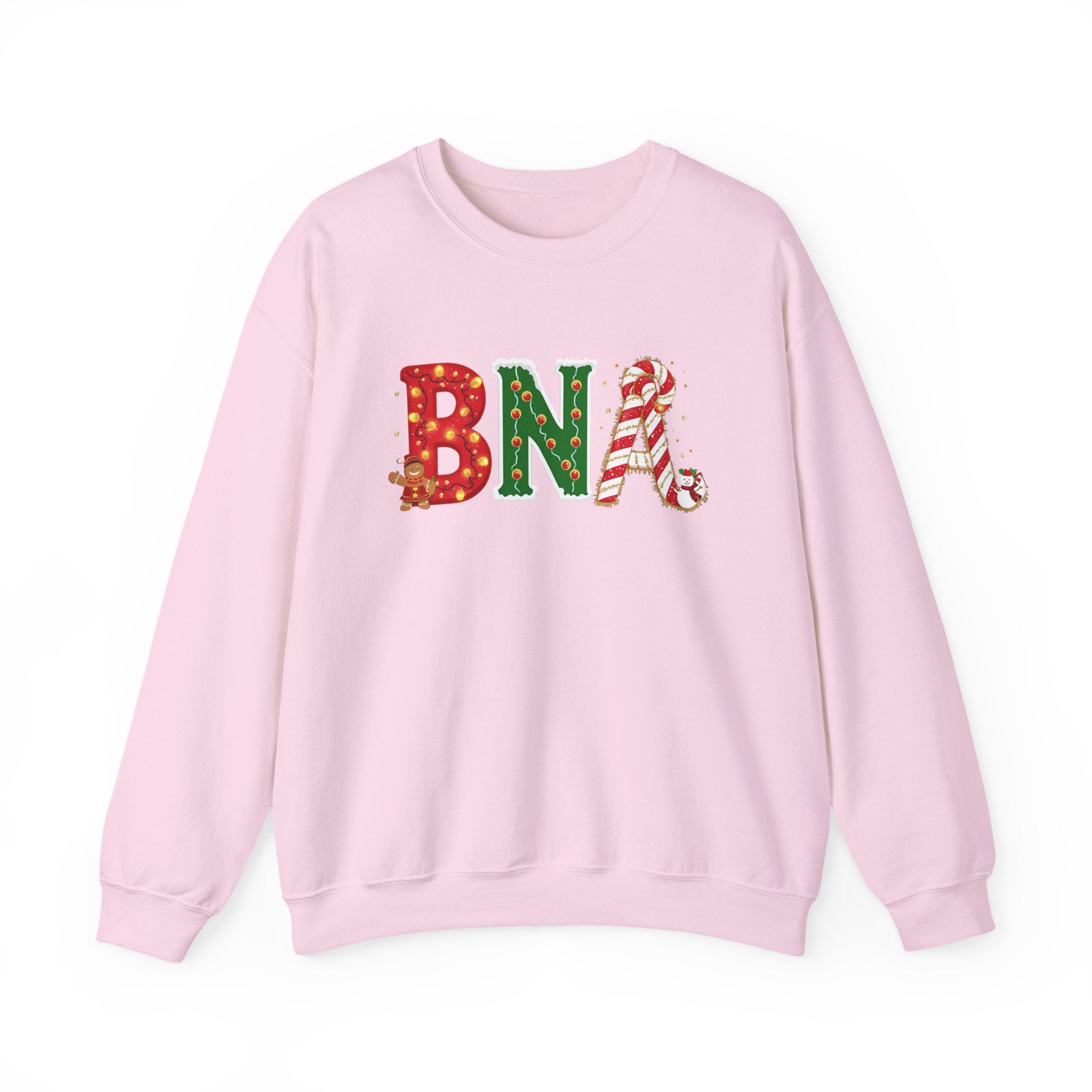 BNA Christmas Sweatshirt – Festive Holiday Letter Art Tee | Christmas Gift | Gildan 18000