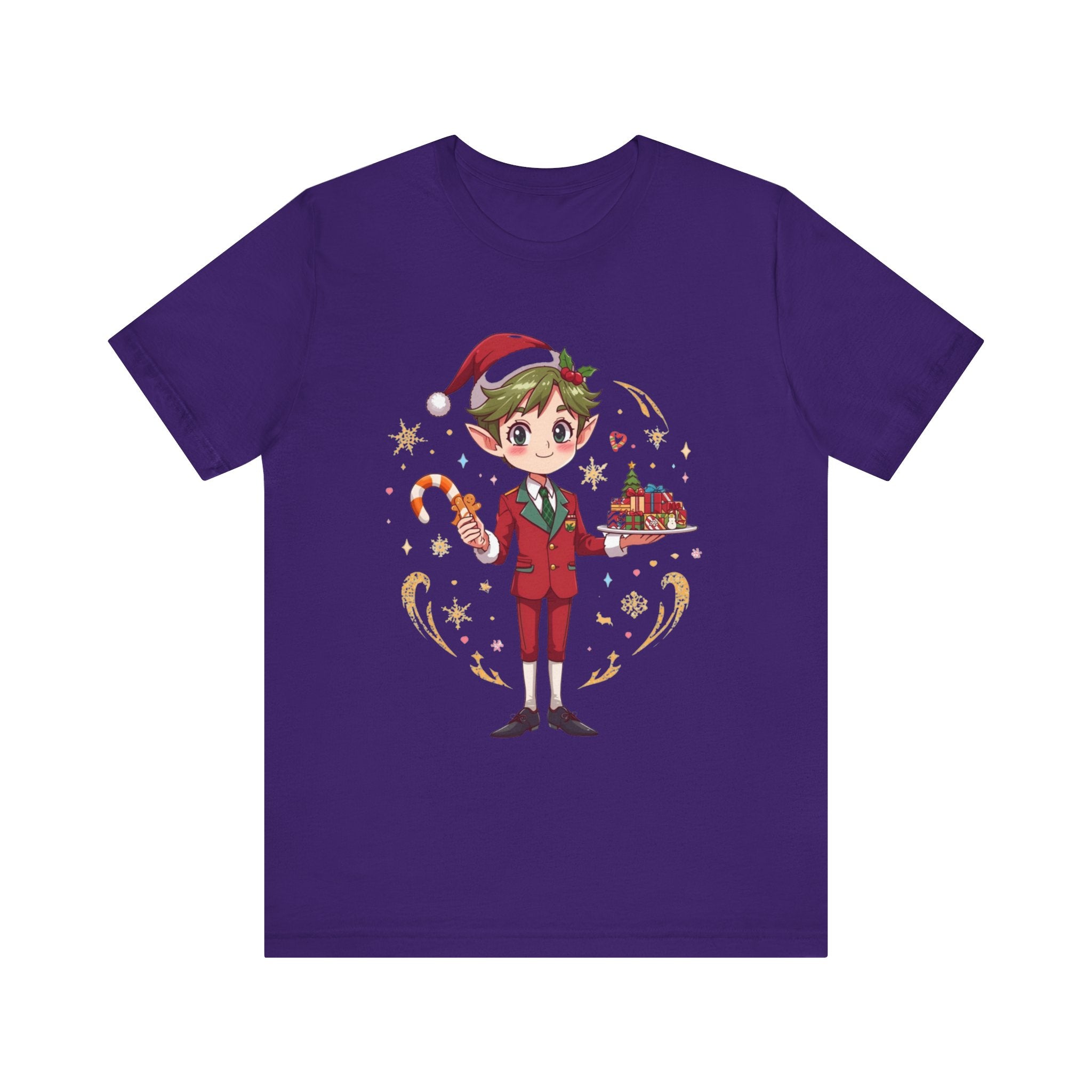 Christmas Cabin Elf Tee — Cute Candy Cane & Holiday Village Graphic Shirt