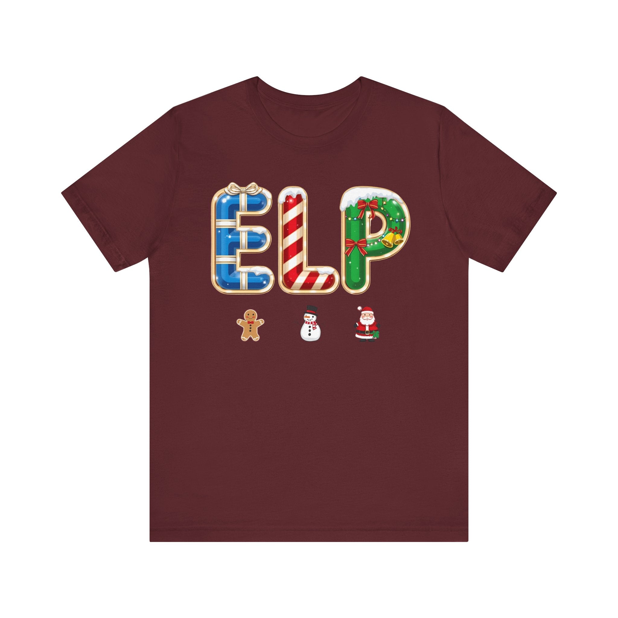 ELP Christmas Shirt – Festive Holiday Letter Art Tee | Christmas Gift | Bella Canvas 3001