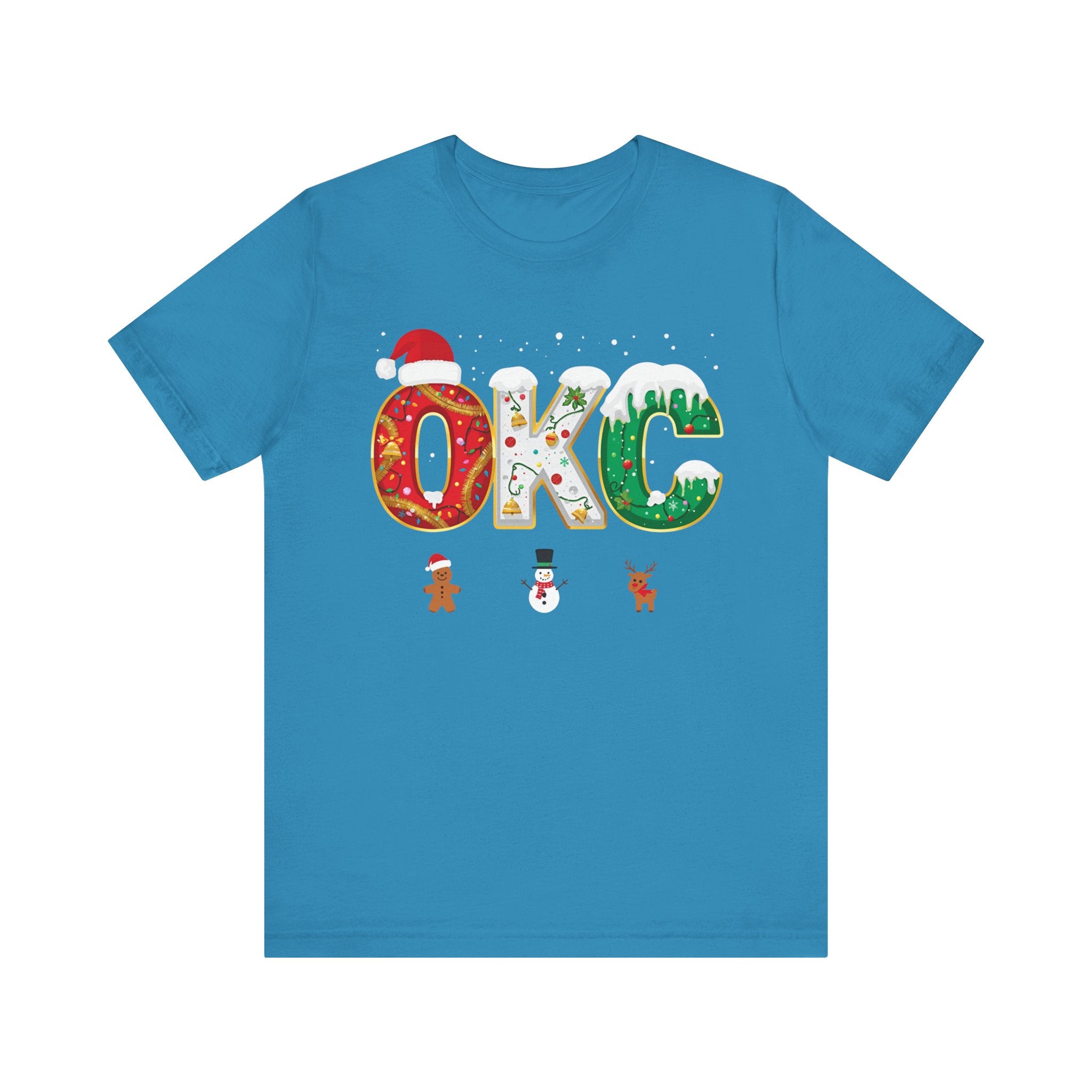 OKC Christmas Shirt – Festive Letter Art Tee | Christmas Gift | Bella Canvas 3001