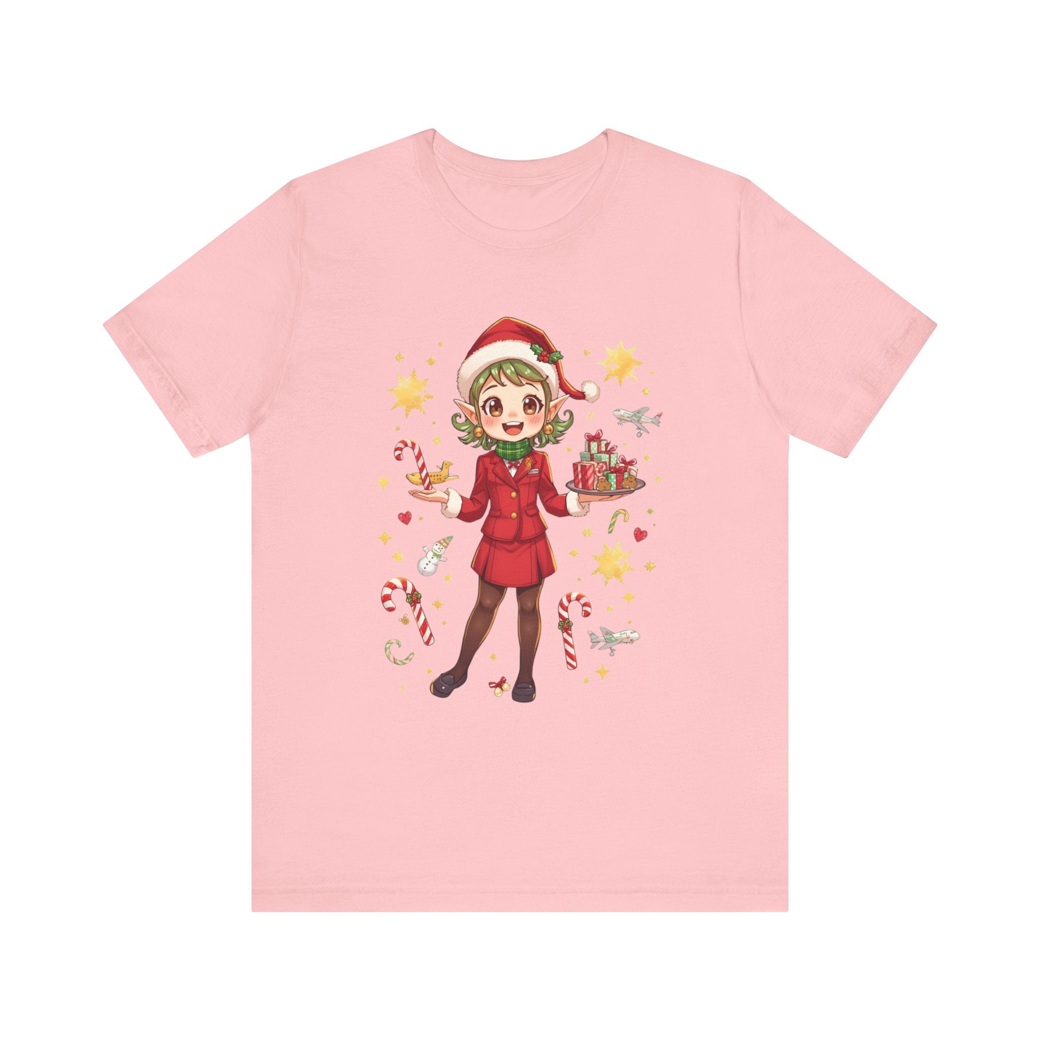 Christmas Cabin  Elf Tee - Cute Holiday Elf with Candy Canes & Gifts T-Shirt