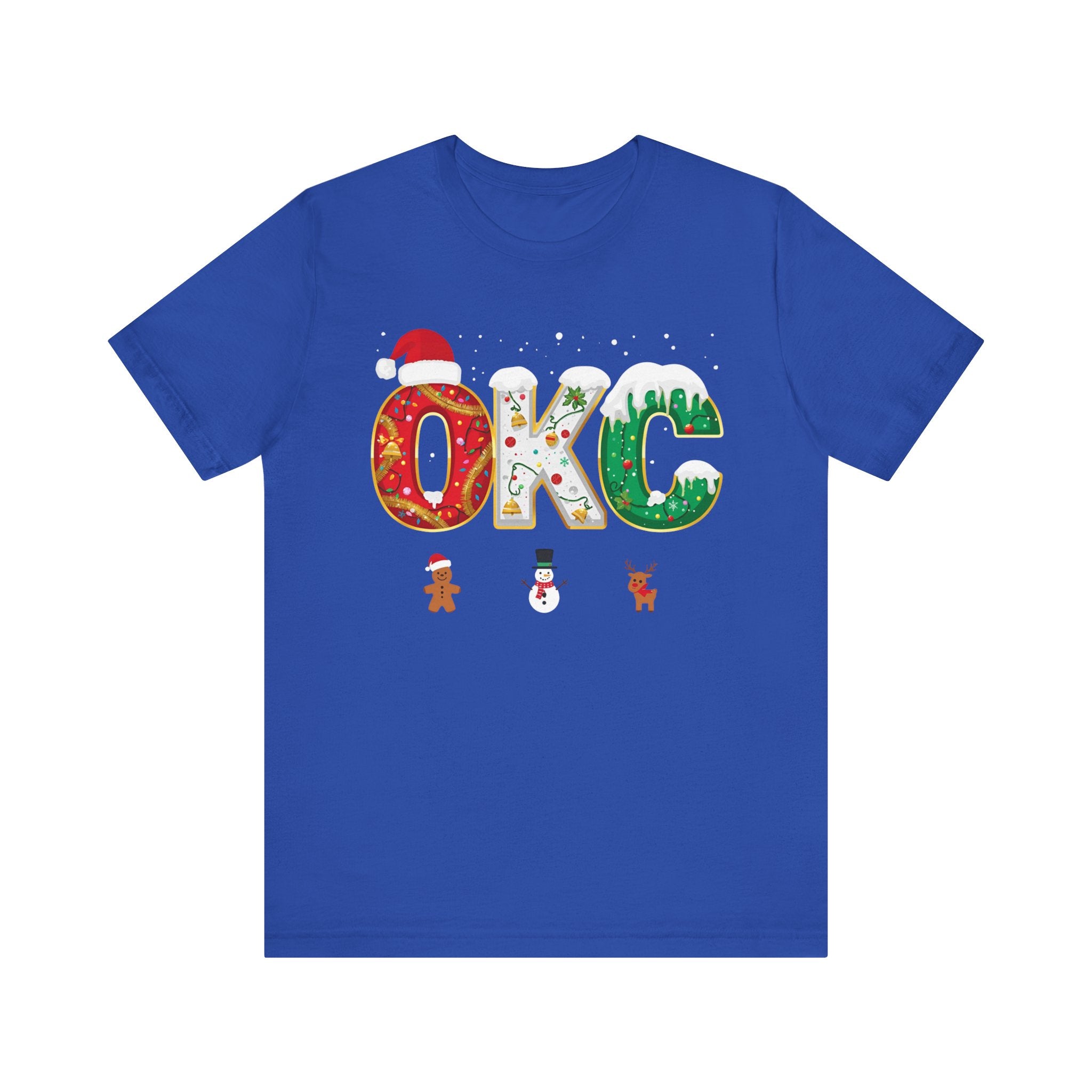 OKC Christmas Shirt – Festive Letter Art Tee | Christmas Gift | Bella Canvas 3001