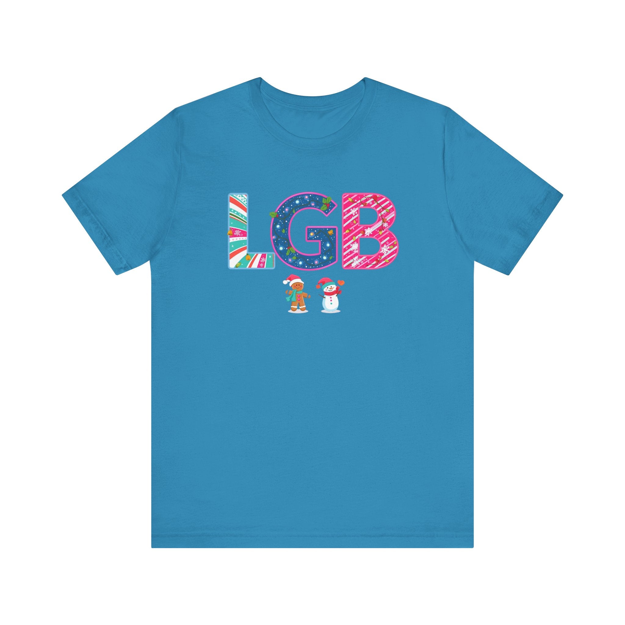 LGB Christmas Shirt – Festive Letter Art Tee | Christmas Gift | Bella Canvas 3001