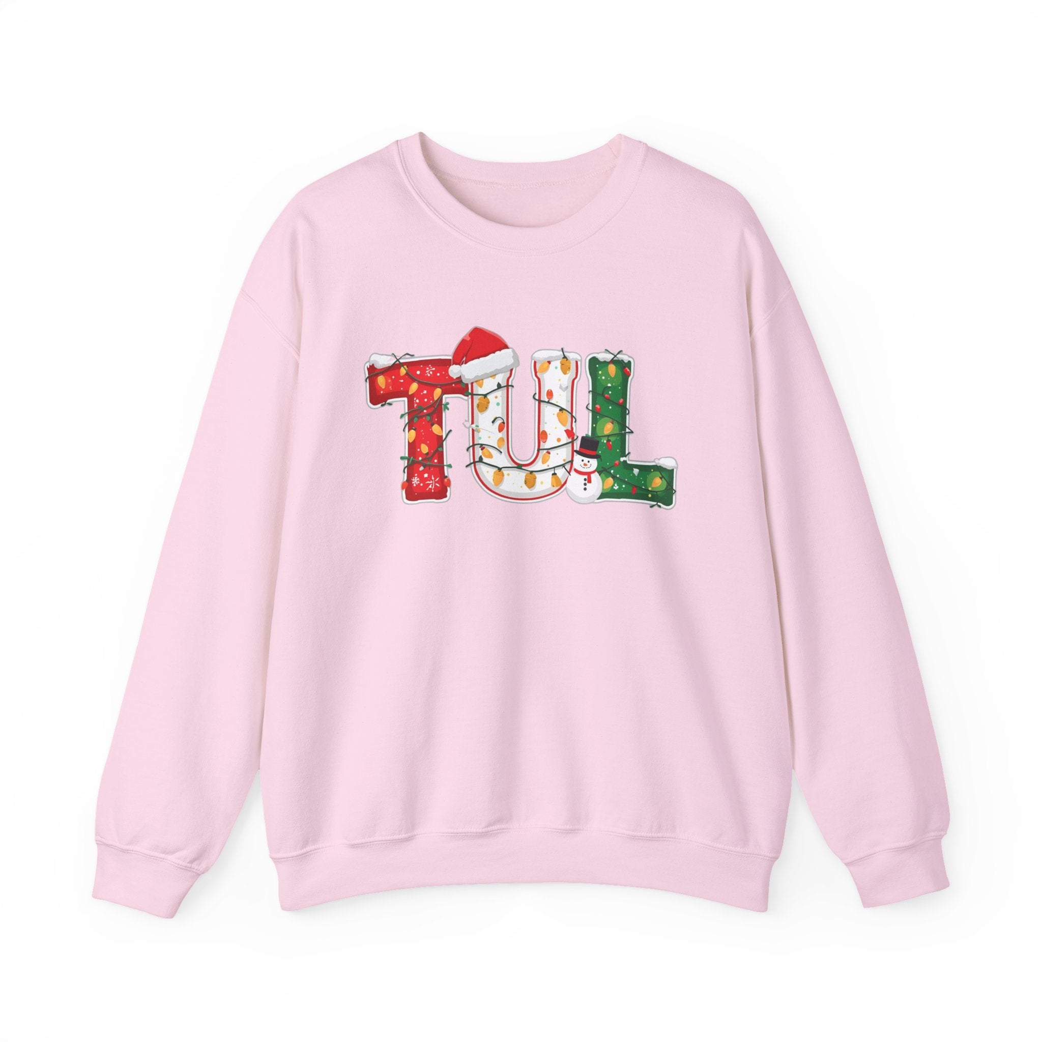 TUL Christmas Sweatshirt – Festive Holiday Letter Art Crewneck | Winter Travel Gift | Gildan 18000
