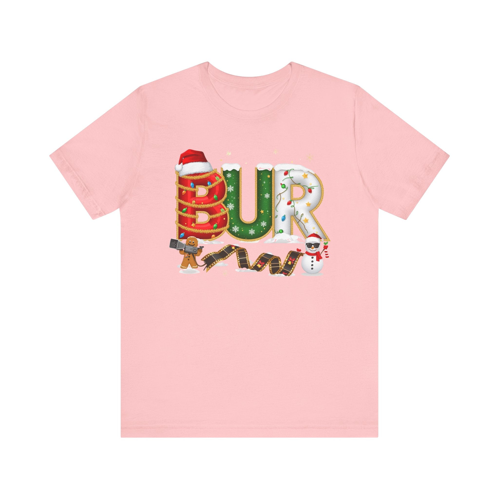 BUR Christmas Shirt – Festive Holiday Letter Art Tee | Christmas Gift | Bella Canvas 3001